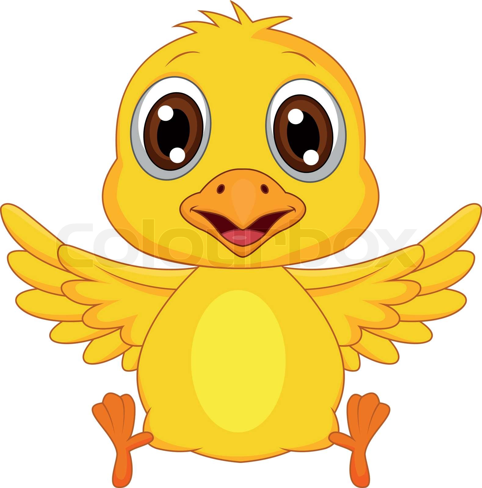 Cute baby chicken cartoon | Stock vector | Colourbox