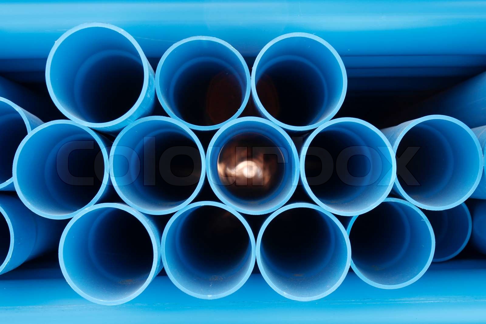 PVC-rør stablet i byggeplads | Stock foto | Colourbox