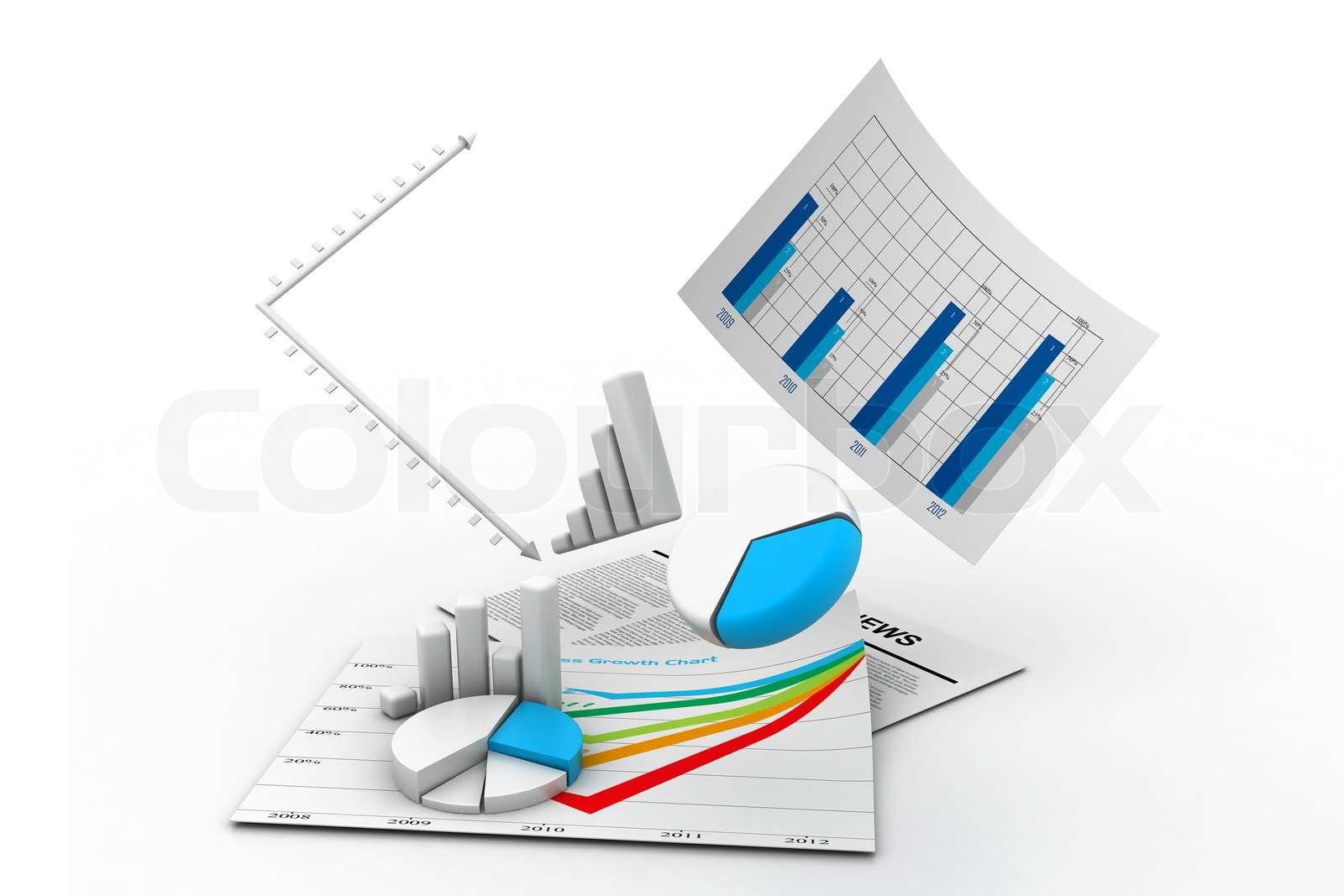 Business chart with growth graph | Stock image | Colourbox