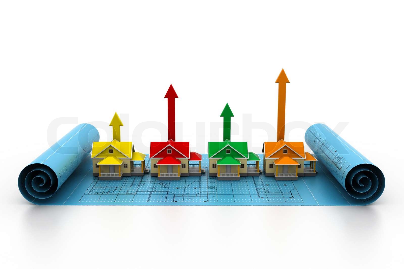 Business chart with growth graph | Stock image | Colourbox