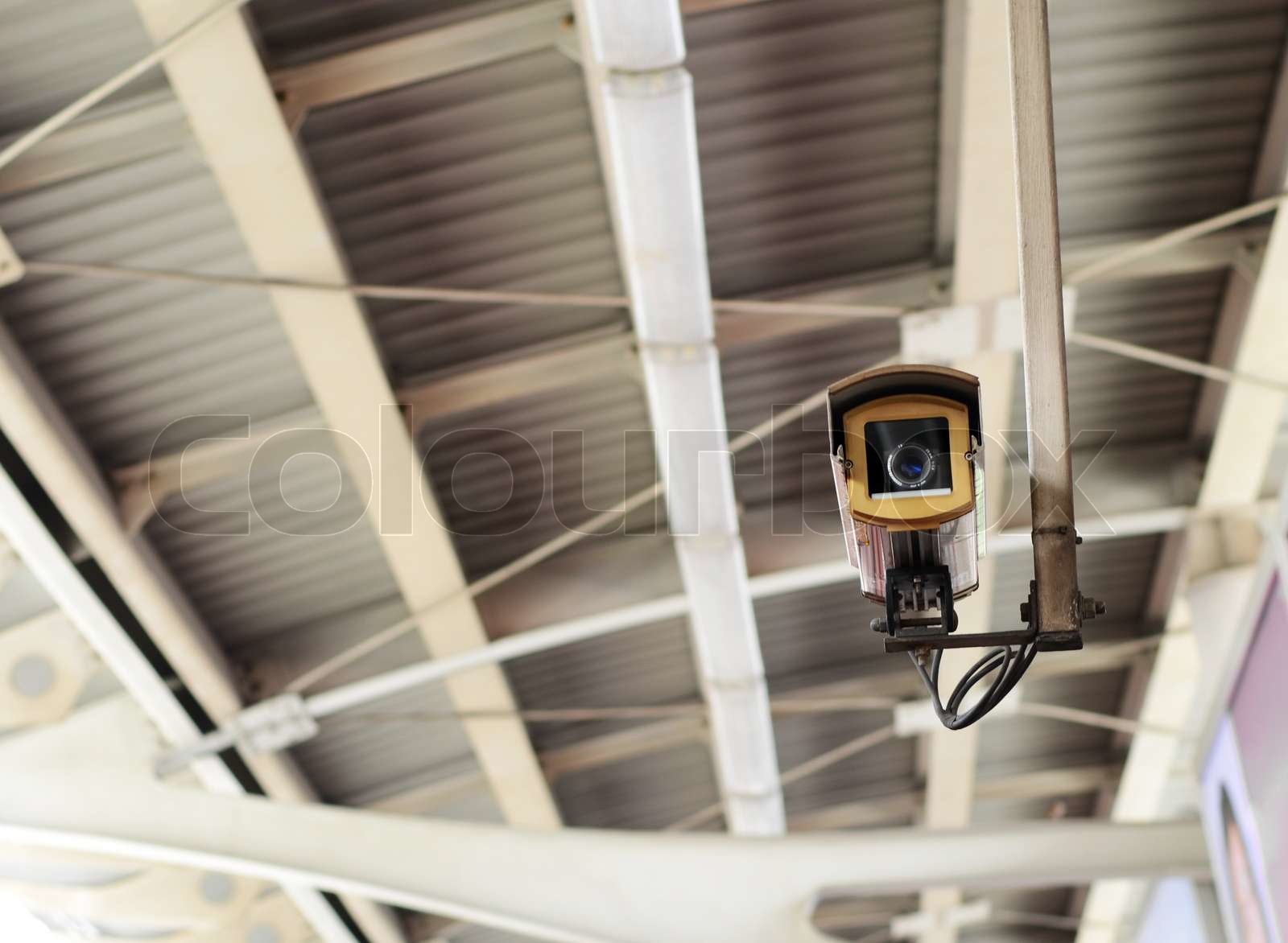 security camera in public space indoor Stock image Colourbox