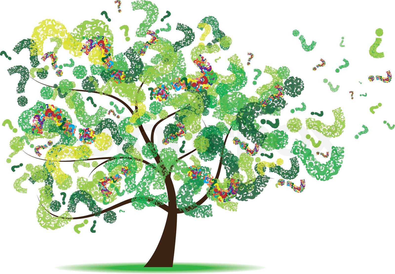Tree with a question mark leaf | Stock vector | Colourbox