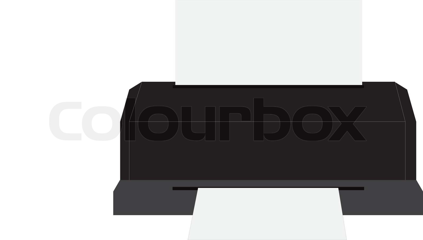black and white printer drawing Stock vector Colourbox