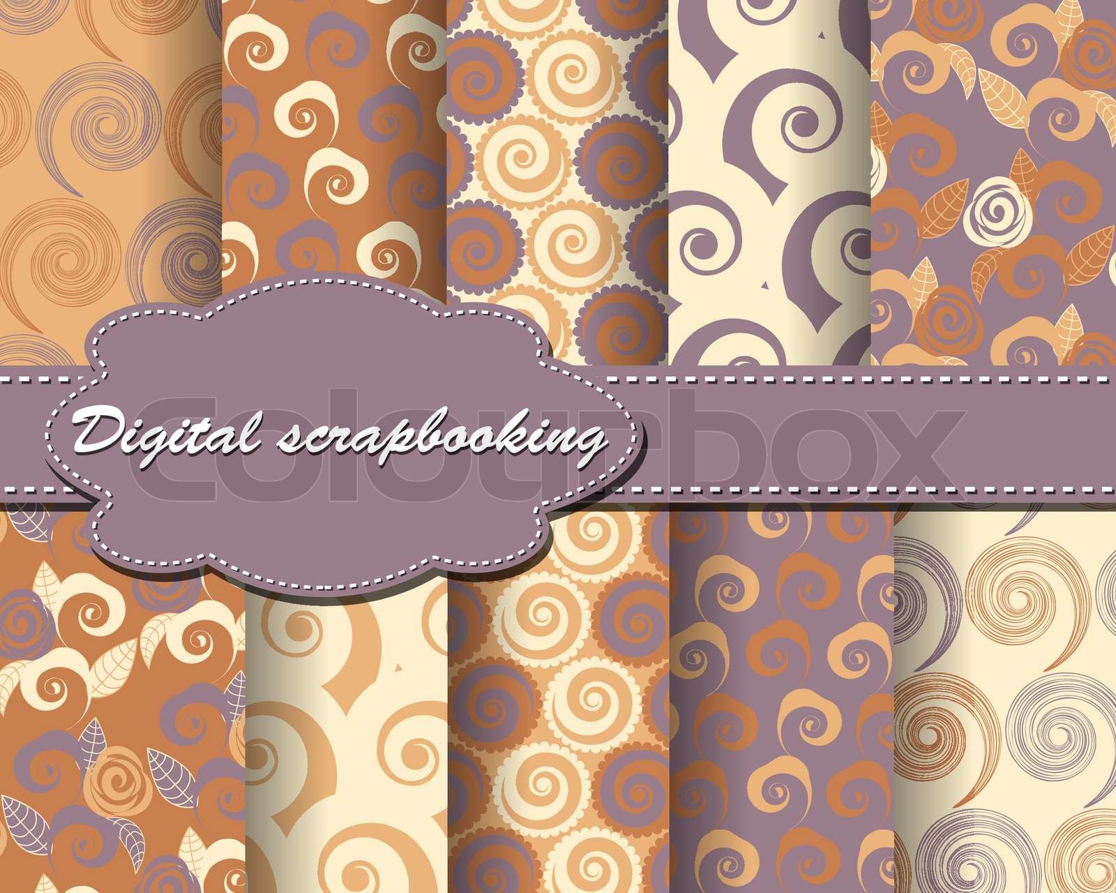 set of vector flower paper for scrapbook | Stock vector | Colourbox