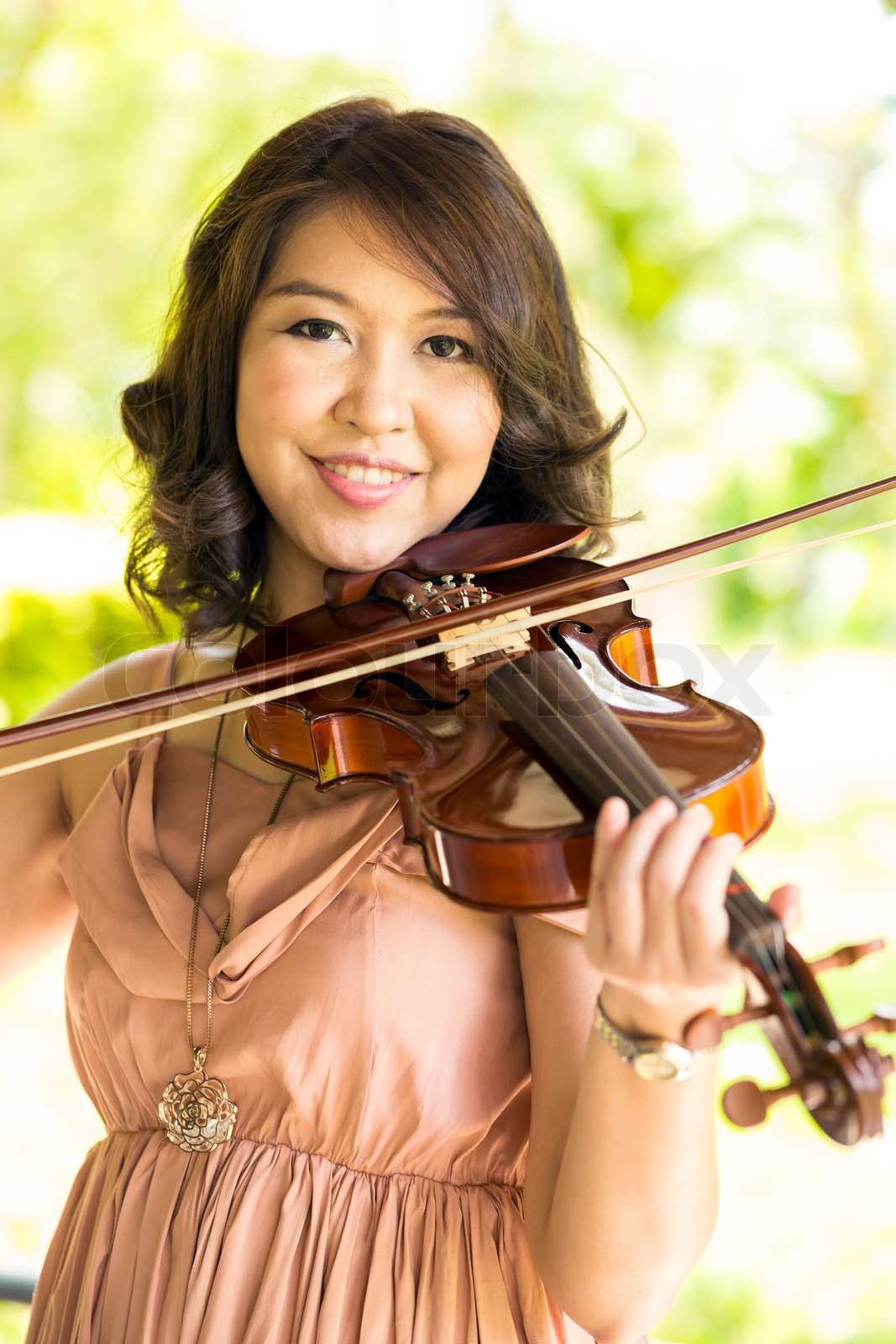 violinist lady Stock image Colourbox