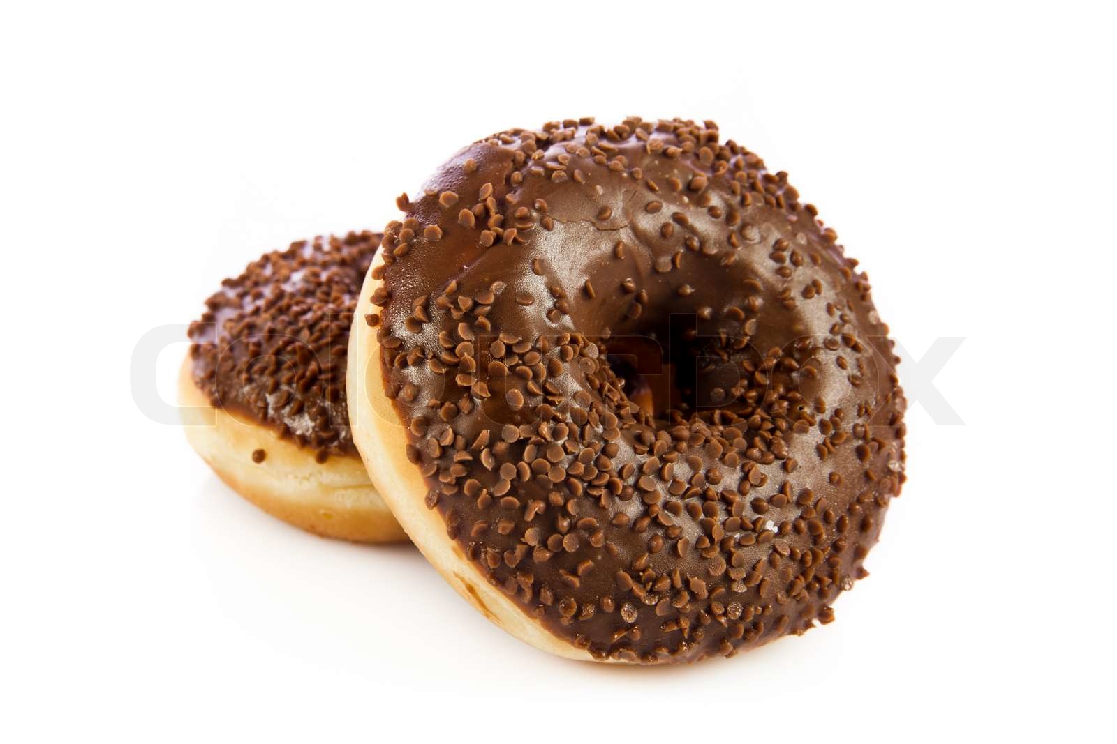 Chokolade Donuts Isoleret på en hvid baggrund donut Stock foto