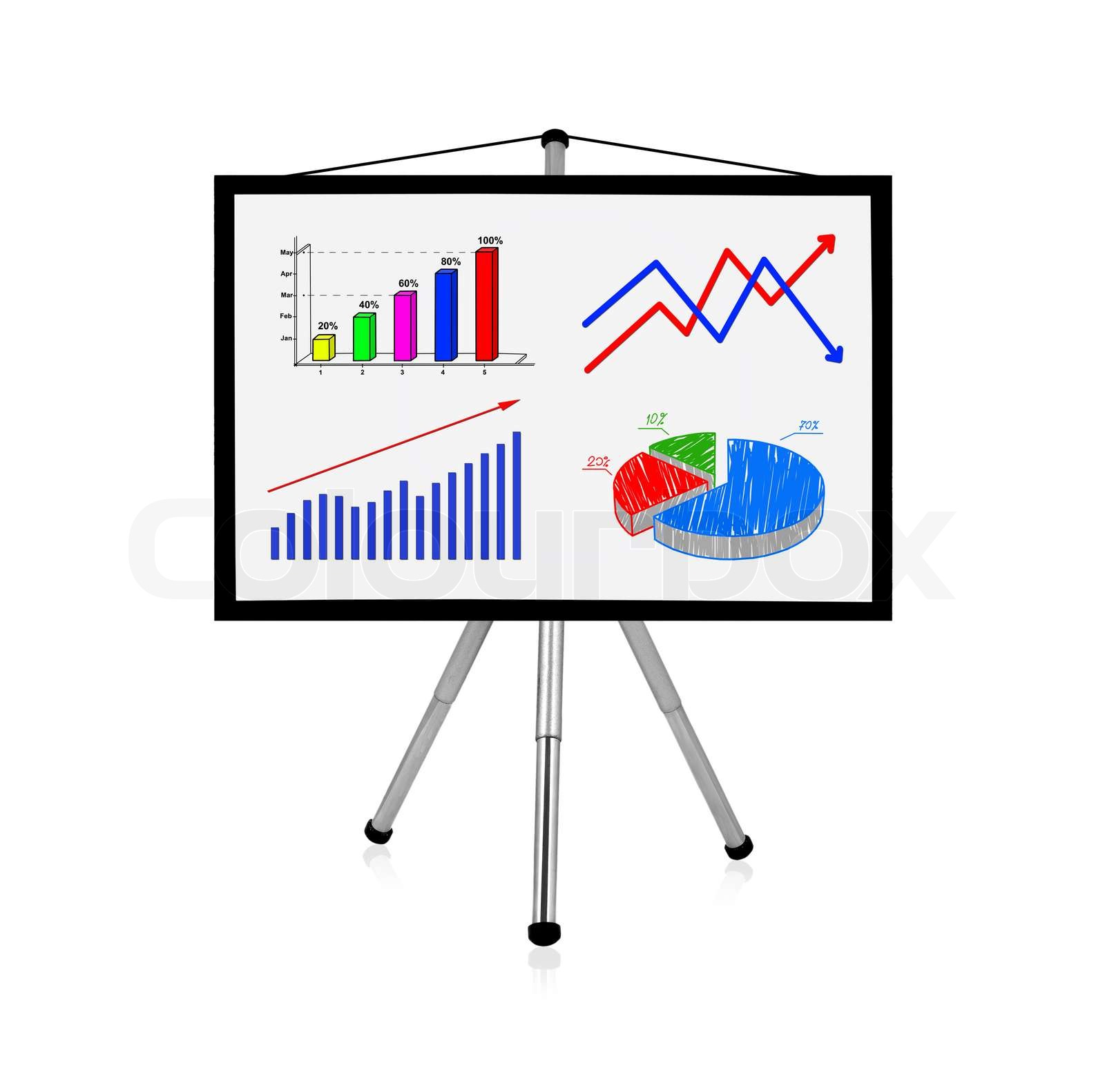flip chart with charts Stock image Colourbox