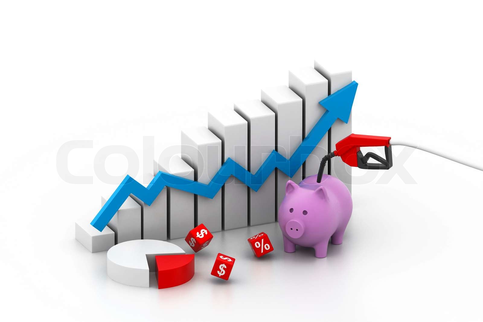 Steigende Preise für Kraftstoff Konzept. Stock Bild Colourbox