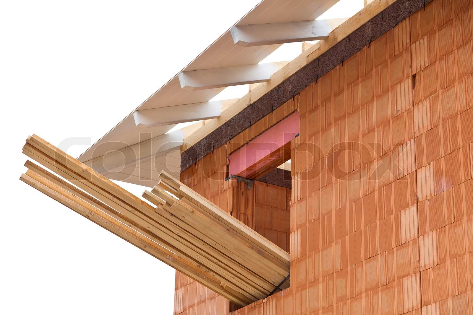 rough construction of a residential house | Stock image | Colourbox