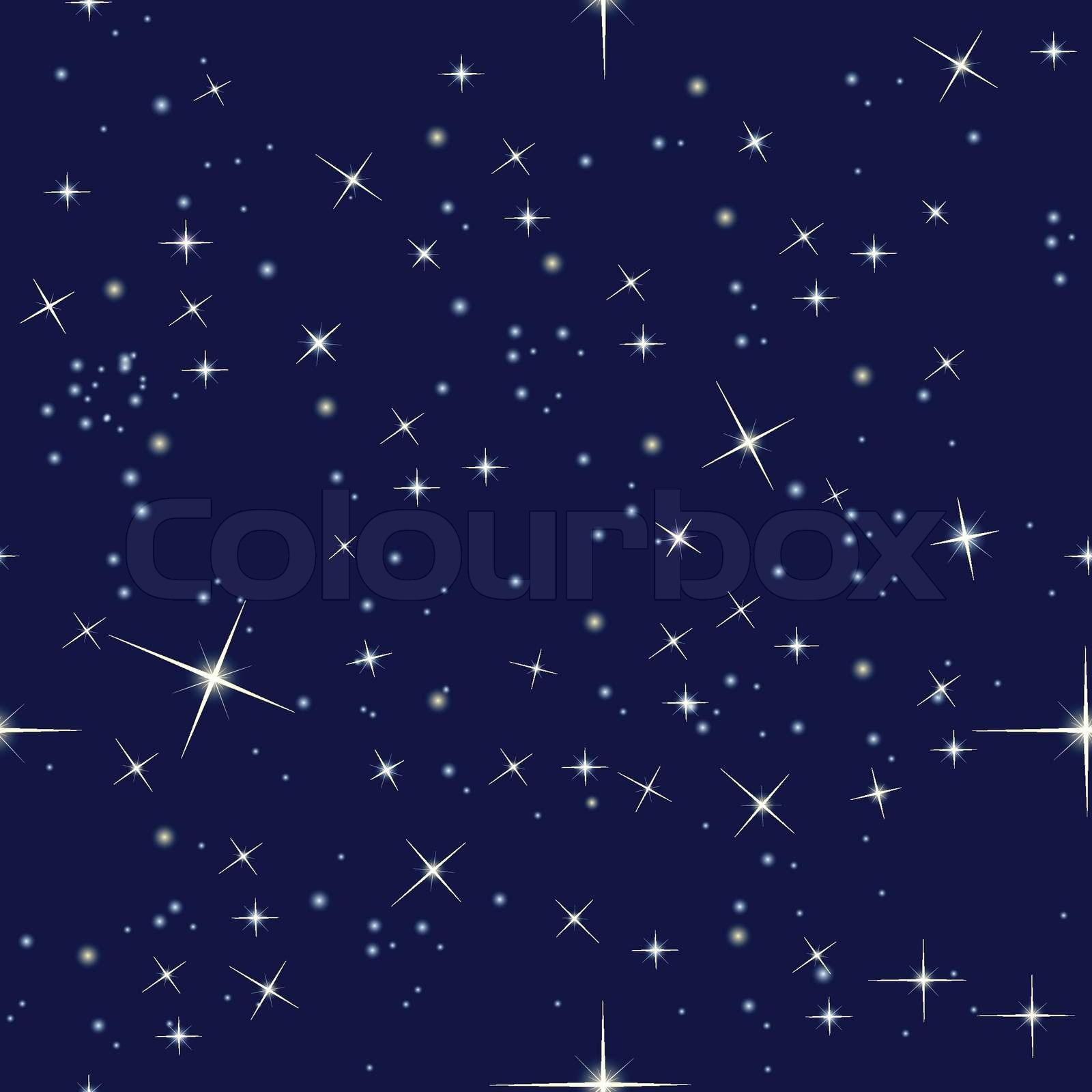 nattehimmel og stjerner | Stock vektor | Colourbox