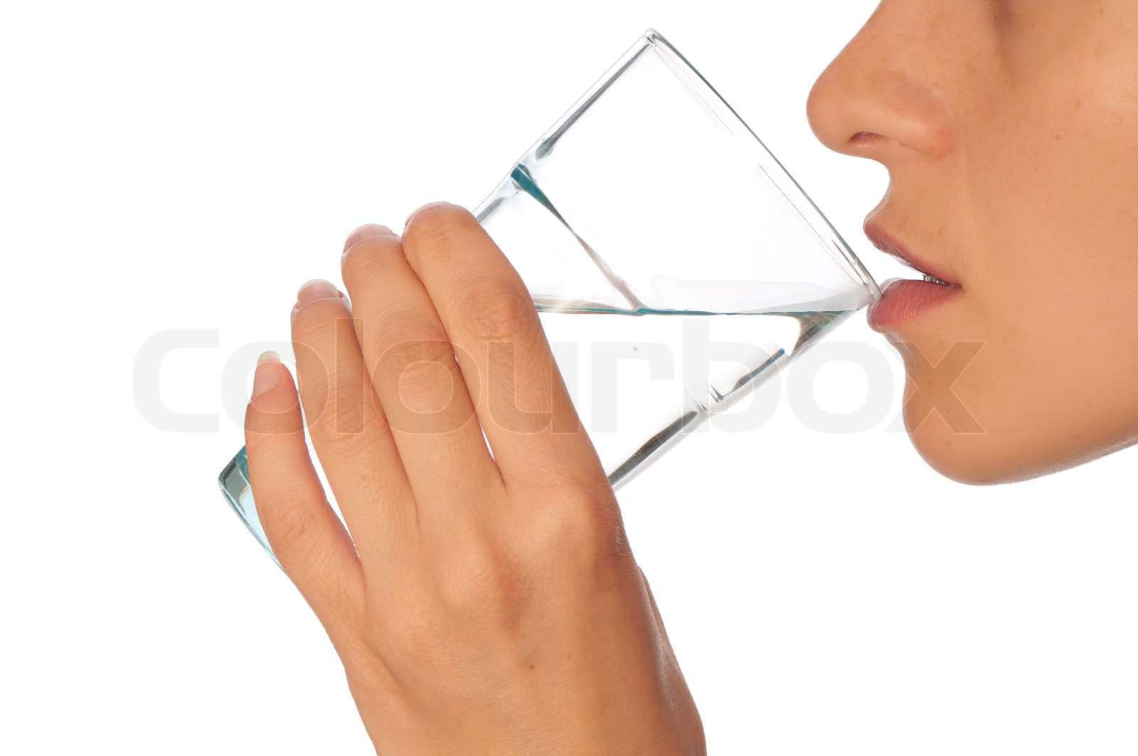 drinking mineral water Stock image Colourbox