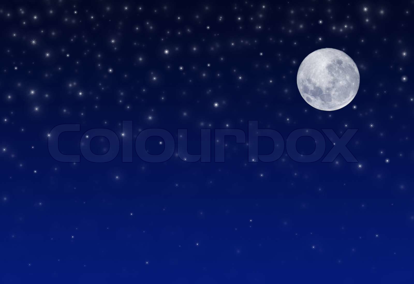 Night Sky with Stars and full Moon | Stock image | Colourbox