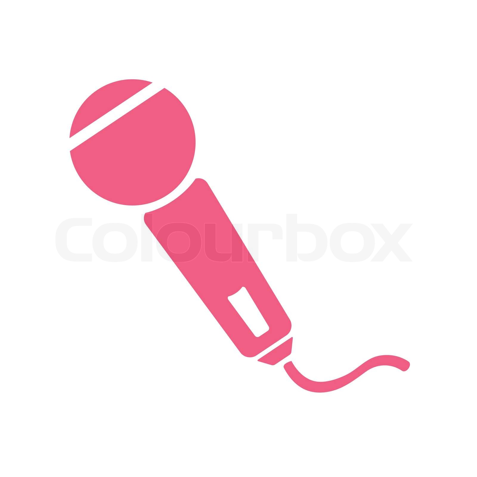 Microphone icon in pink Stock vector Colourbox