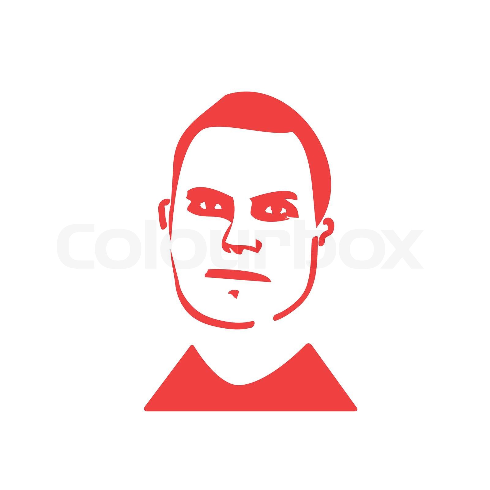 Profile picture in red | Stock vector | Colourbox