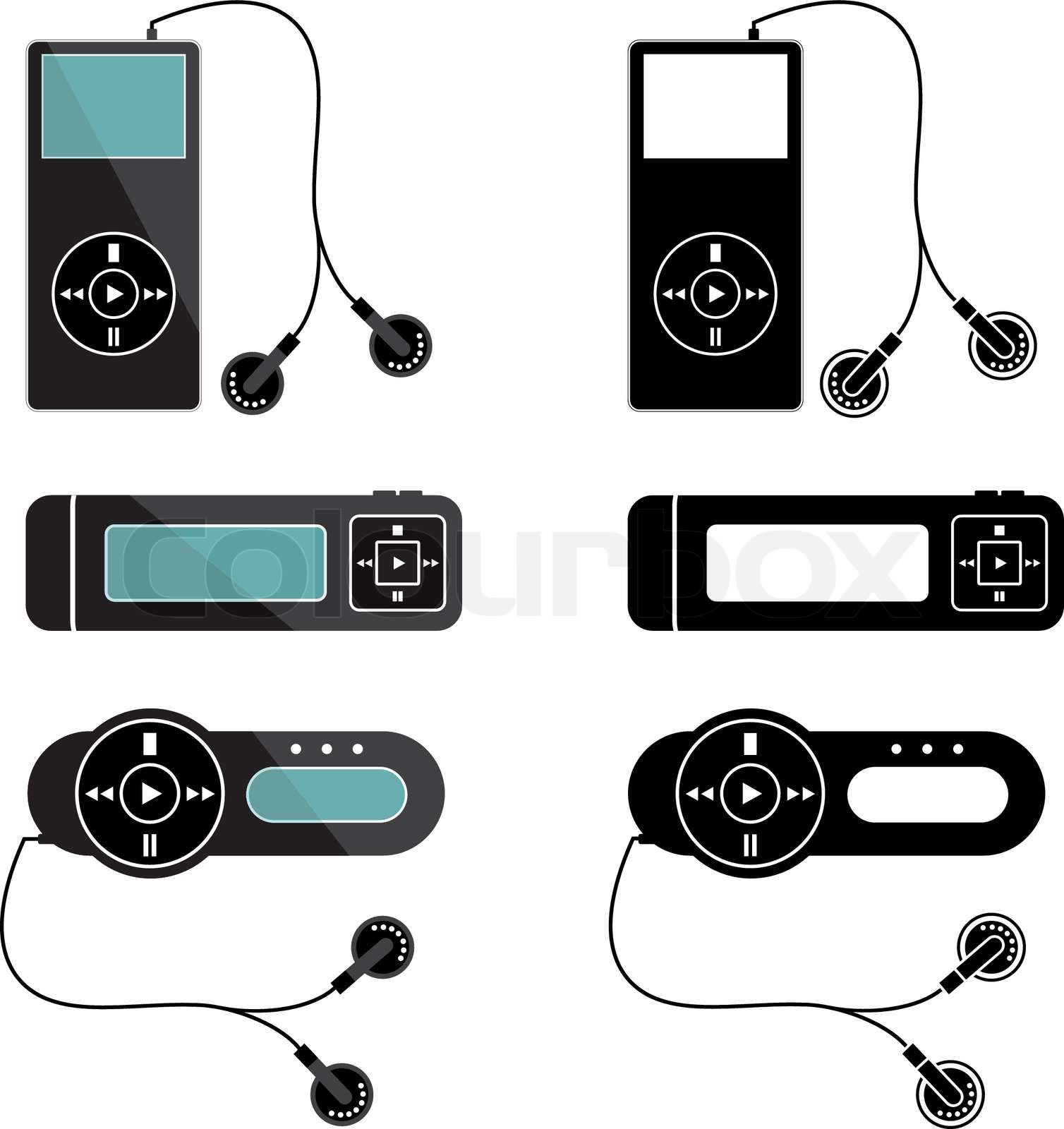 mp3Player Icons StockVektor Colourbox