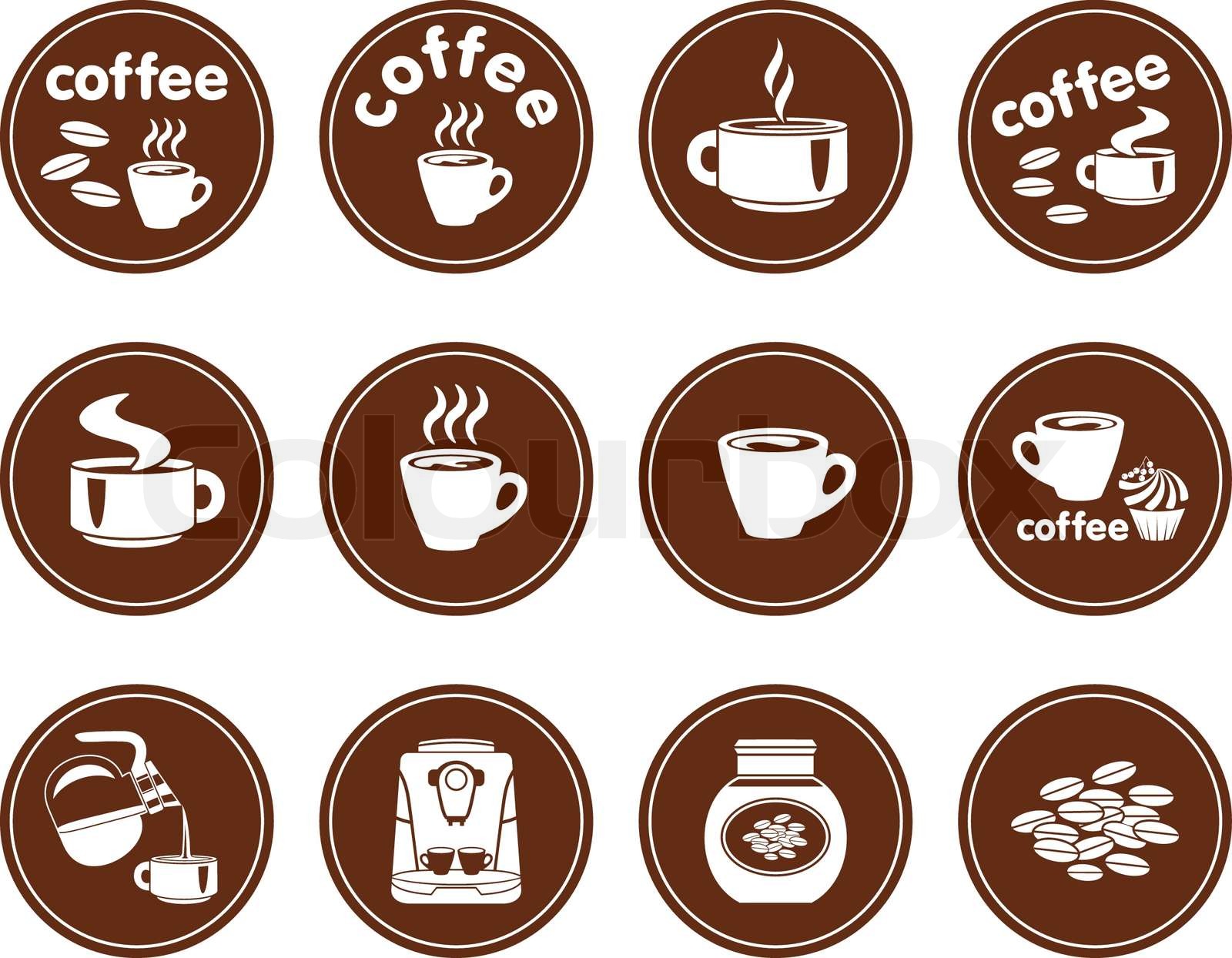 Set von Kaffee -Symbole | Stock-Vektor | Colourbox