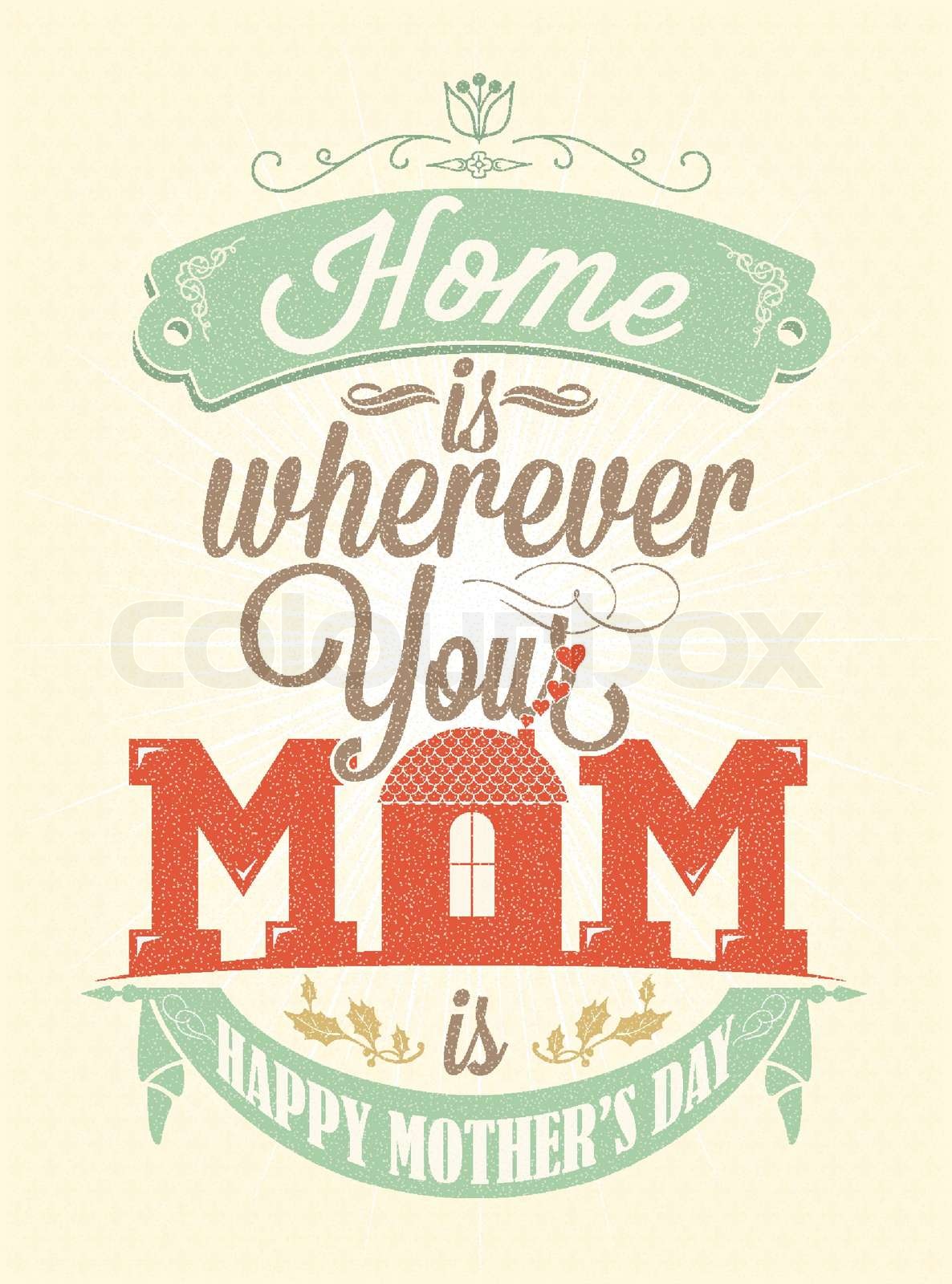 Vintage Happy Mother’s Day Typographical Background | Stock vector