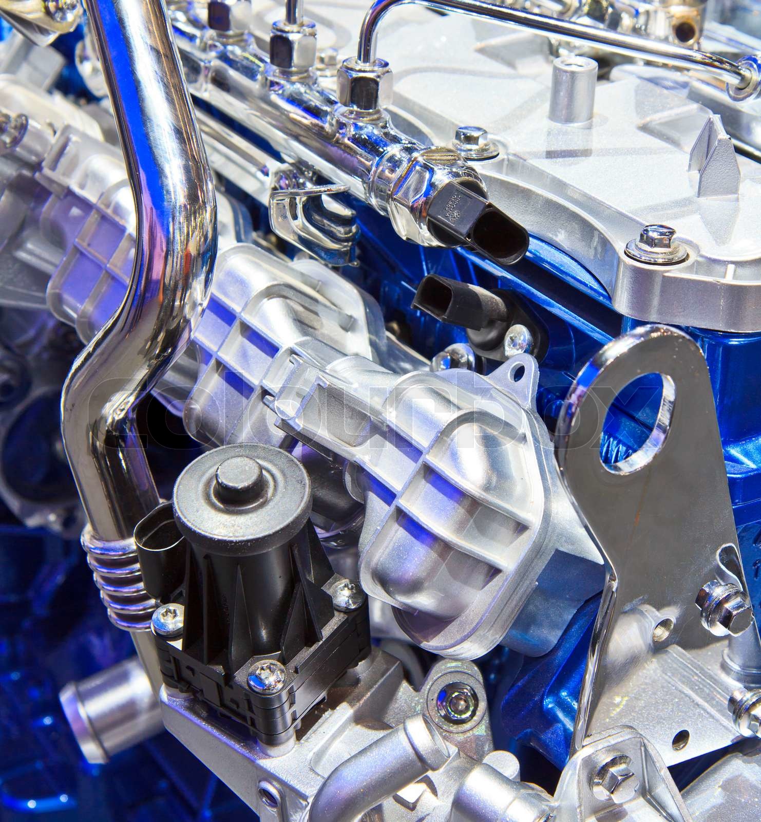 Neuer Motor neues Auto Stock Bild Colourbox