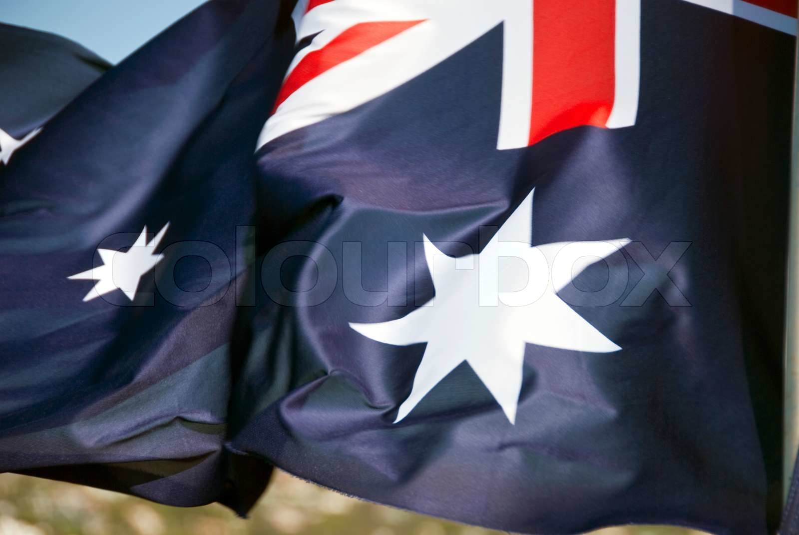 Australian Flag in Sydney Bay Stock image Colourbox