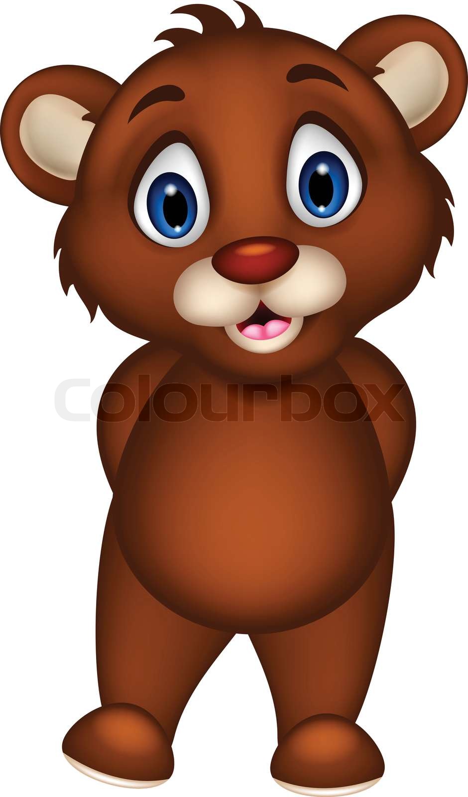 cute baby brown bear cartoon posing | Stock vector | Colourbox
