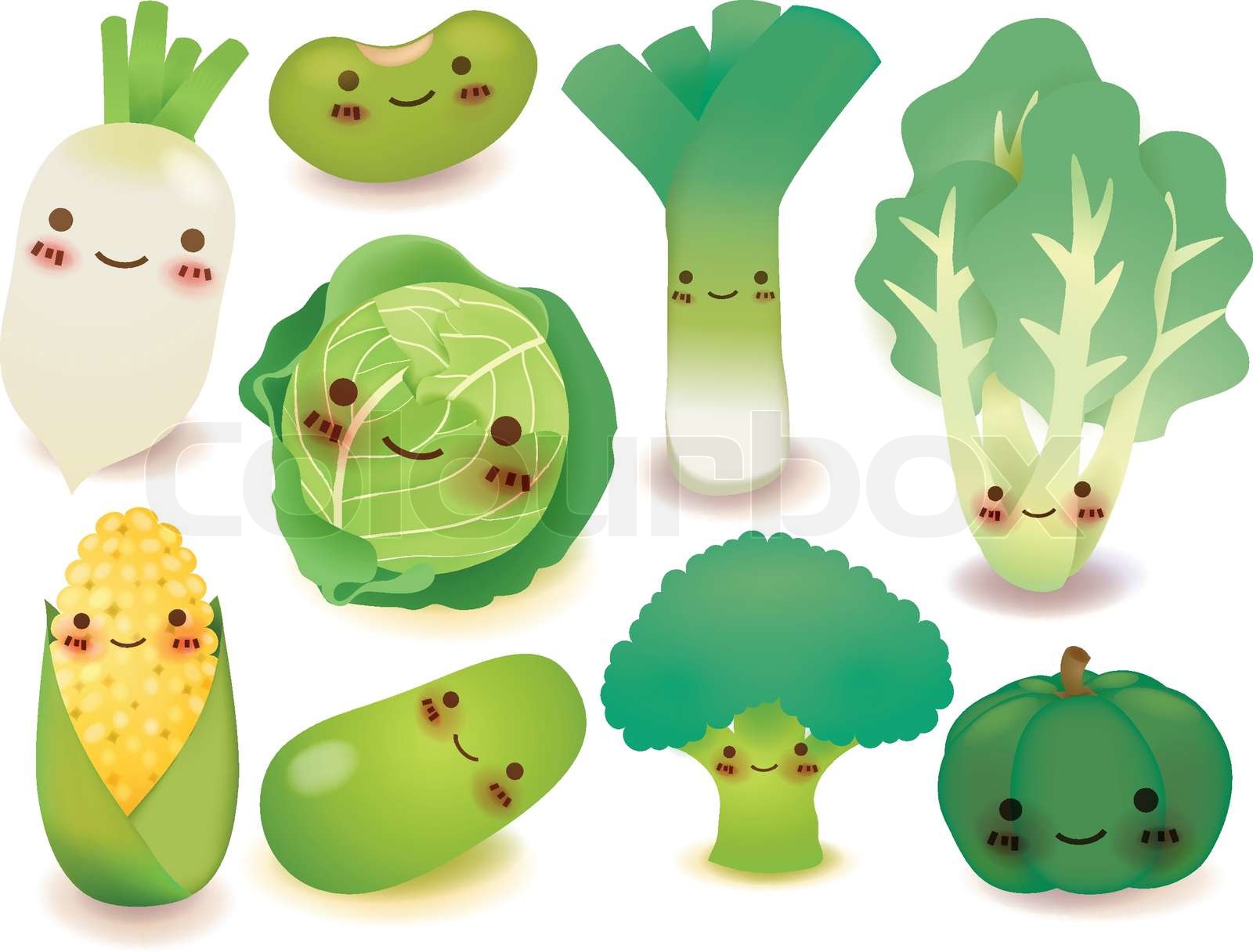 Obst-und Gemüse -Sammlung - Vektor -Datei EPS10 | Stock-Vektor | Colourbox