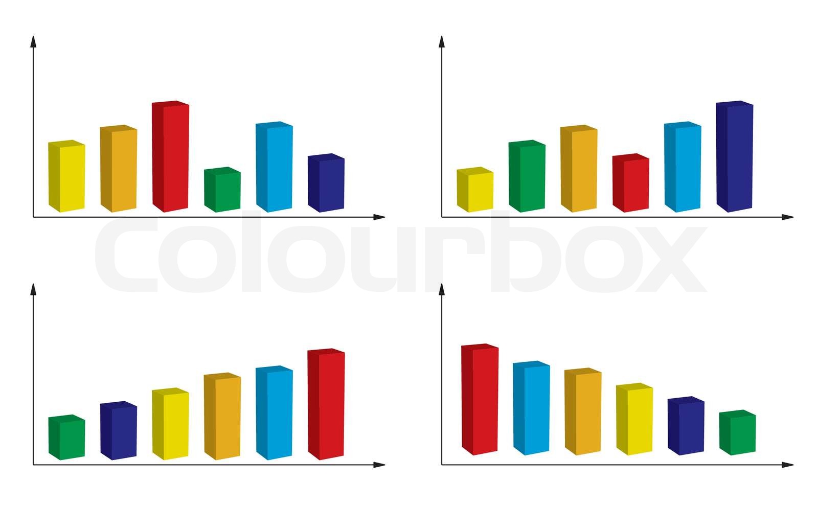 Satz von Farbe Graphen Vektor StockVektor Colourbox