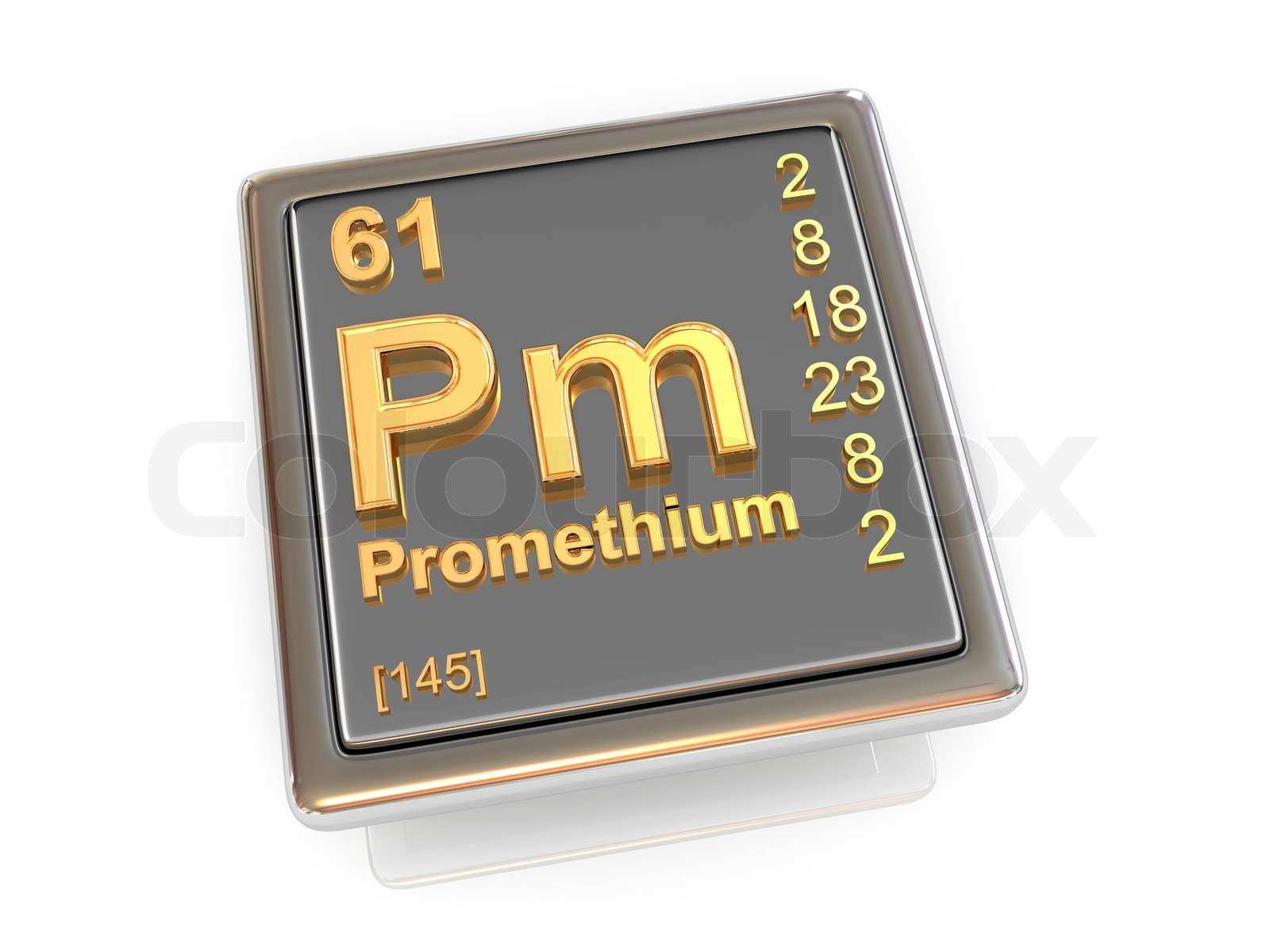 Promethium Chemical element Stock image Colourbox