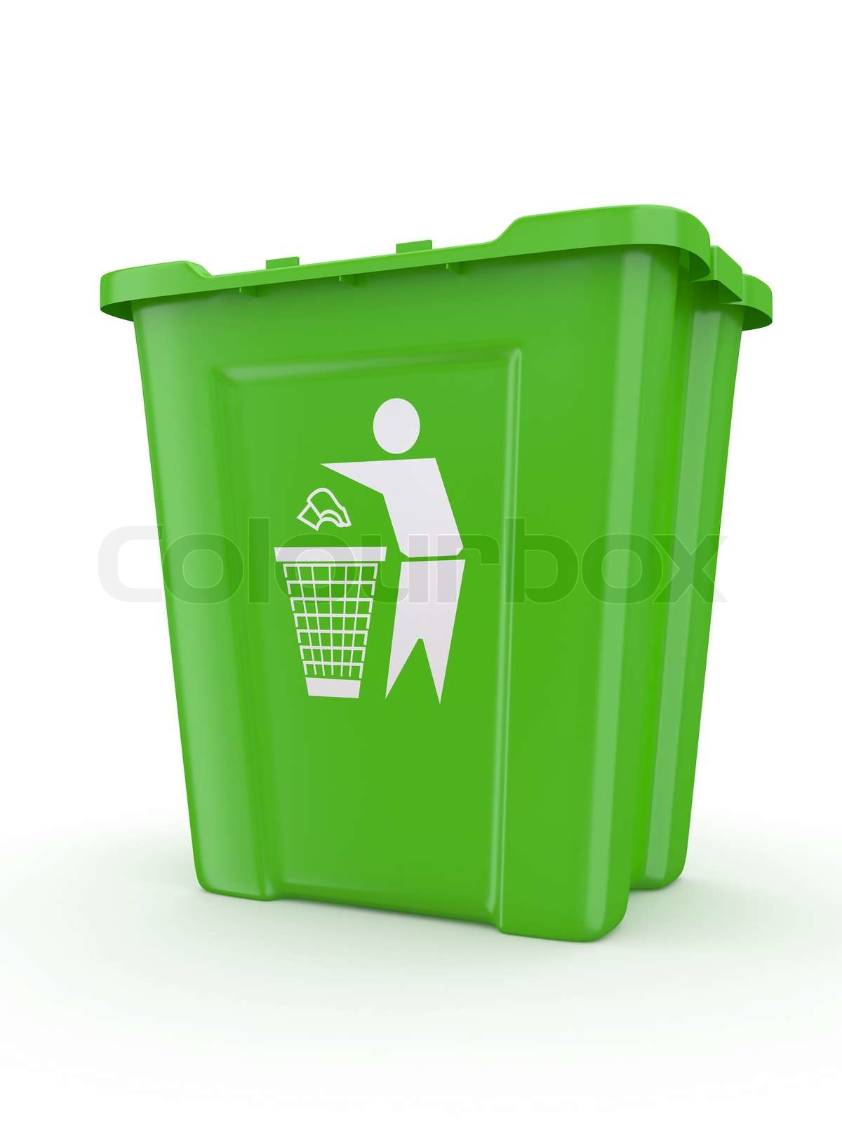 Empty recycle bin with sign recycling Stock image Colourbox