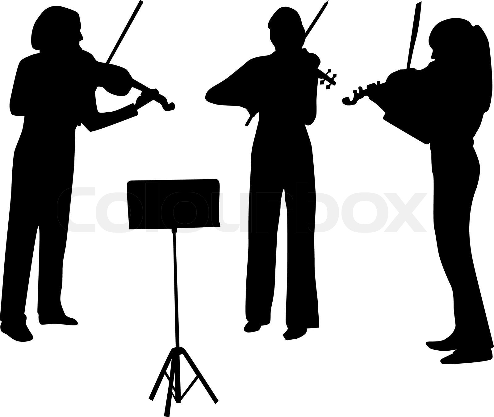 violinist silhouette vector Stock vector Colourbox