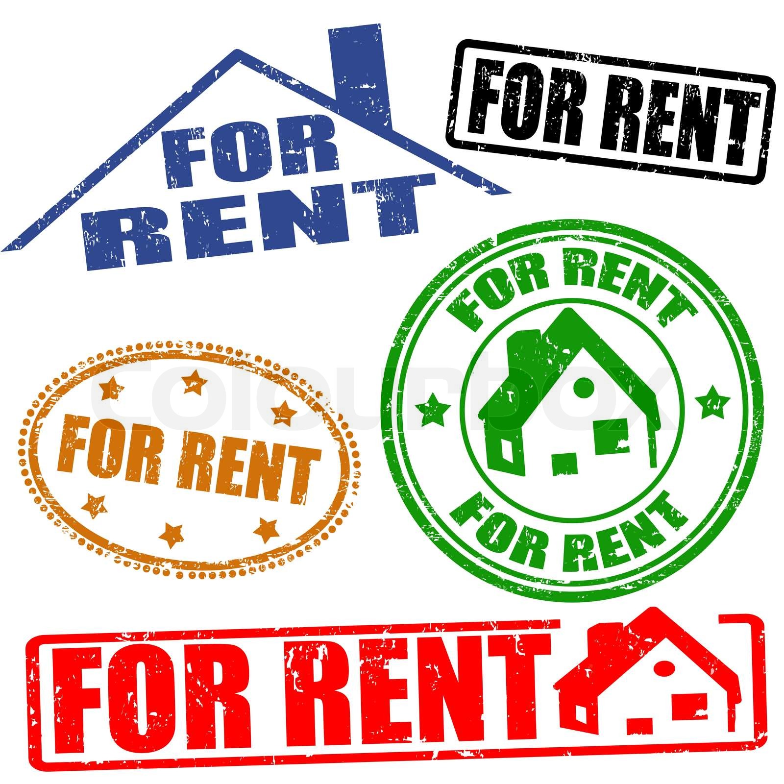 For rent stamps set Stock vector Colourbox