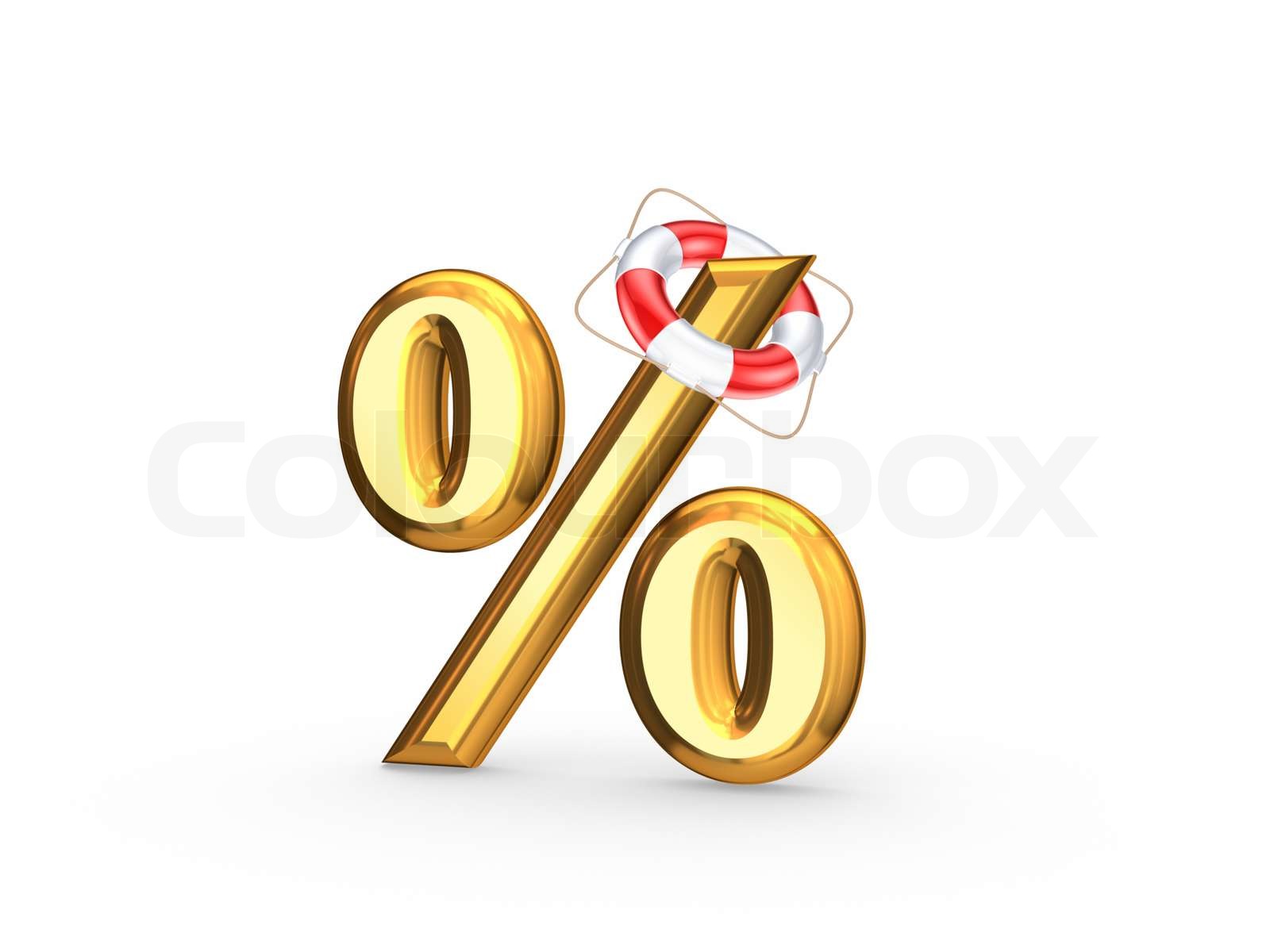 Rettungsring und Symbol der Prozente Stock Bild Colourbox