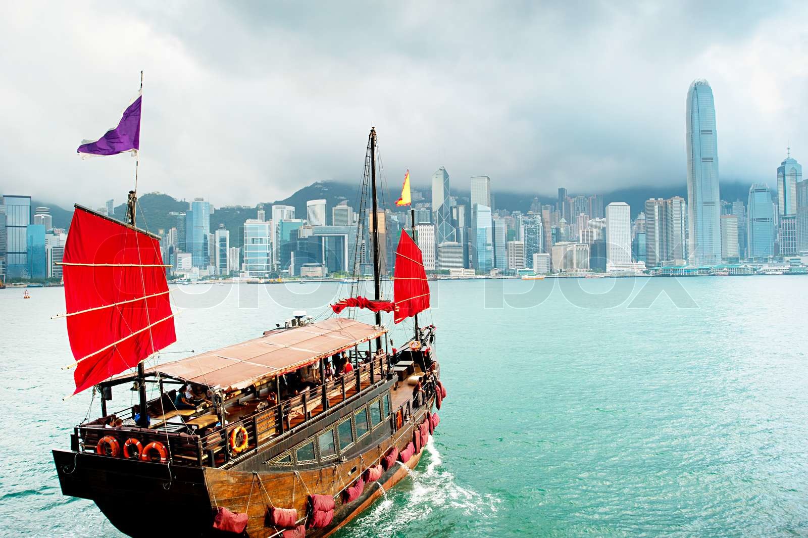 Sailing in Hong Kong Stock image Colourbox