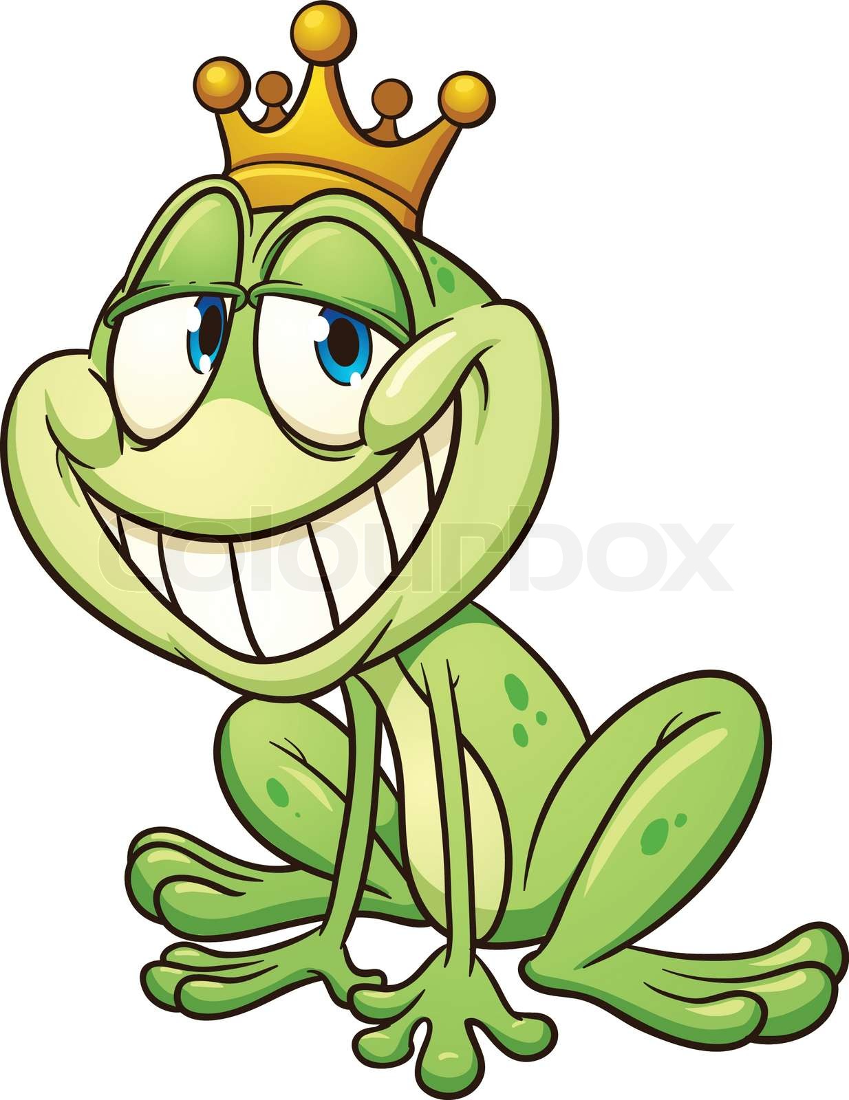 Frog Prince Wearing A Crown Stock Vector Colourbox