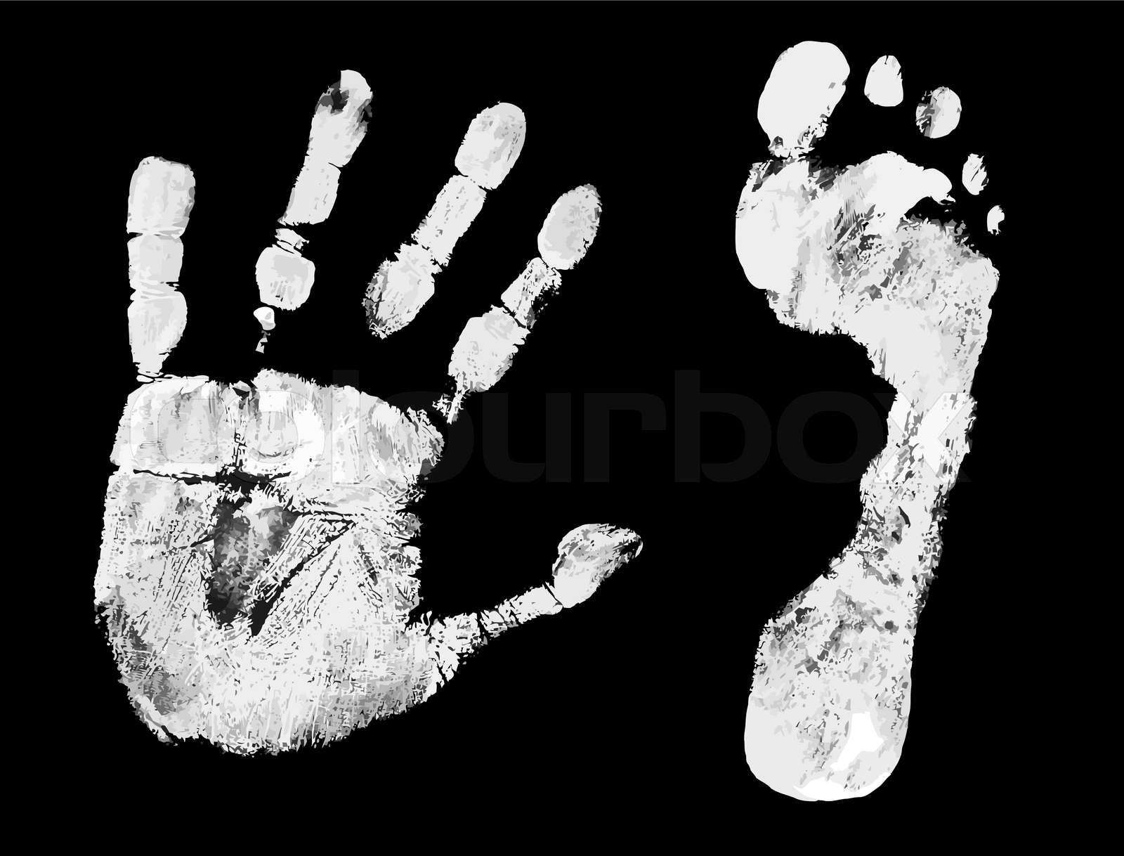 Hand and foot print Stock vector Colourbox