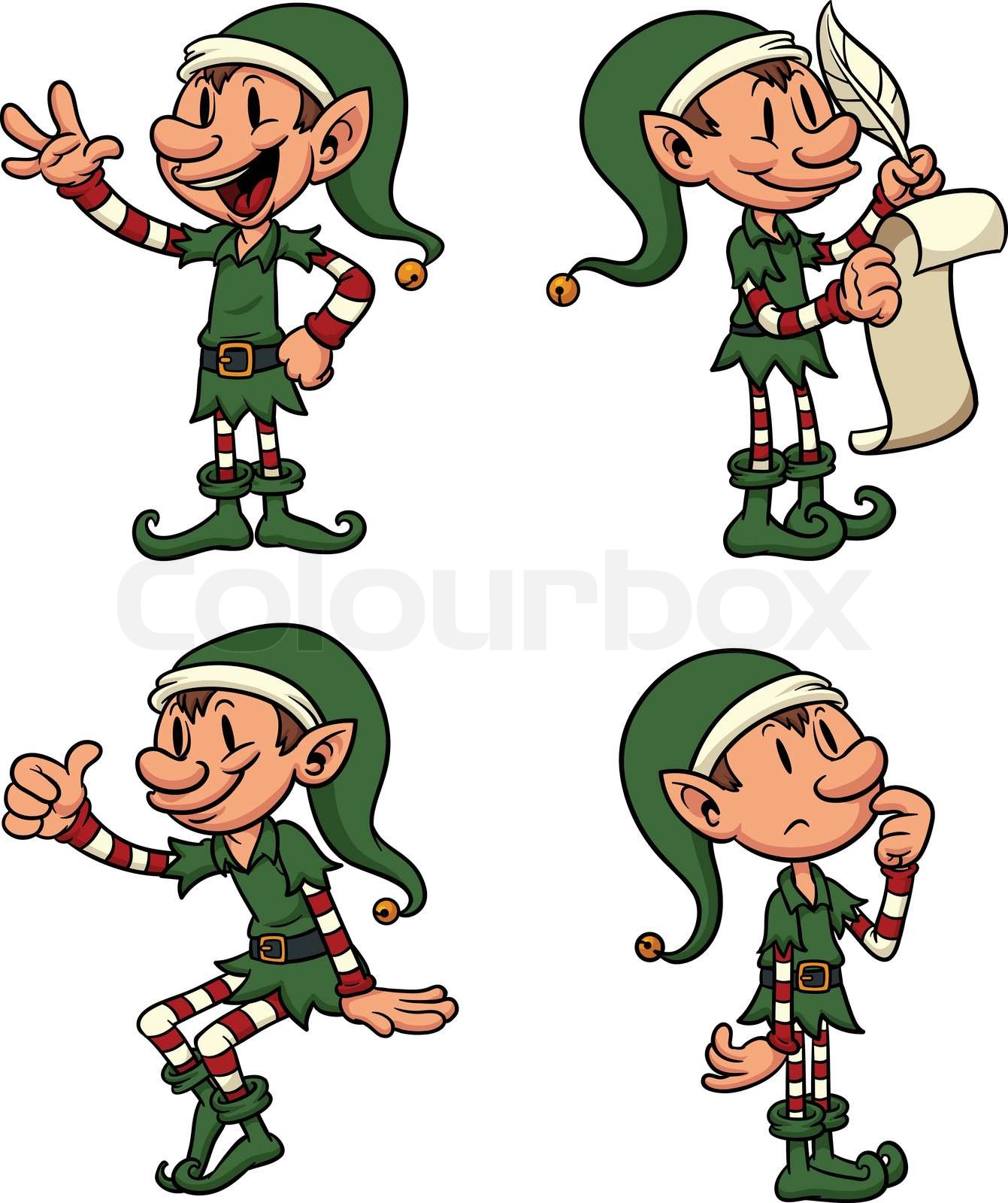 Cute cartoon Christmas Elves Stock vector Colourbox