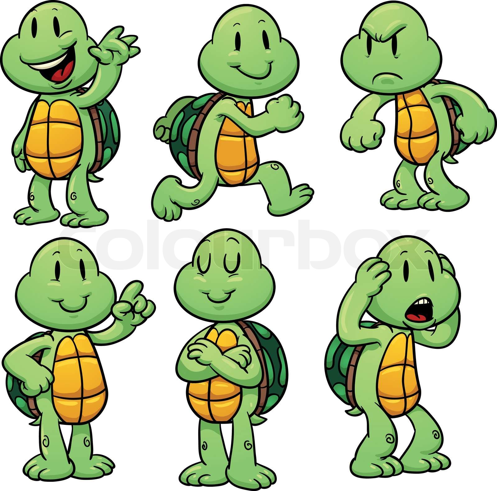 Cute cartoon turtles | Stock vector | Colourbox
