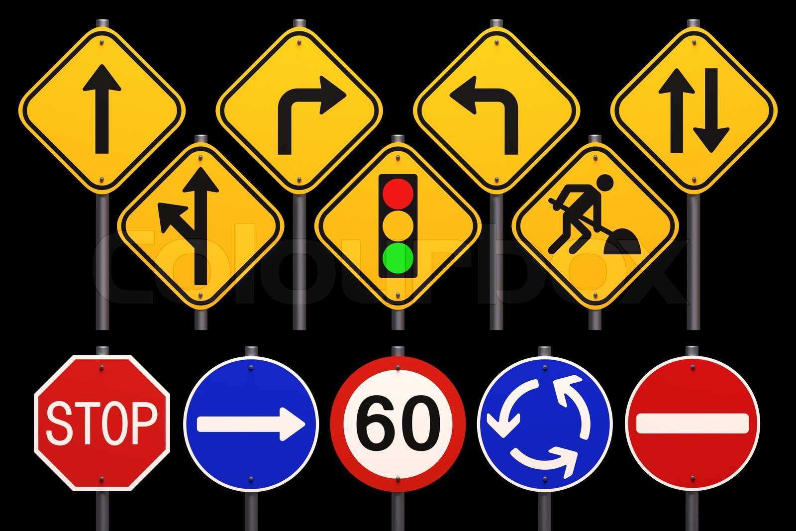 verkehrszeichen-stock-bild-colourbox