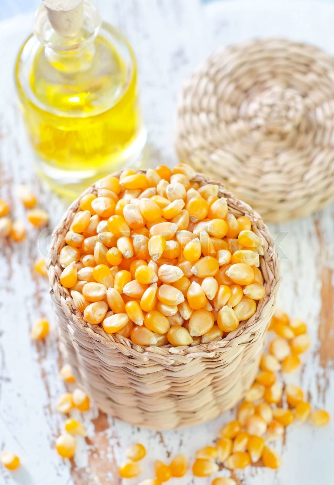 corn and oil Stock image Colourbox