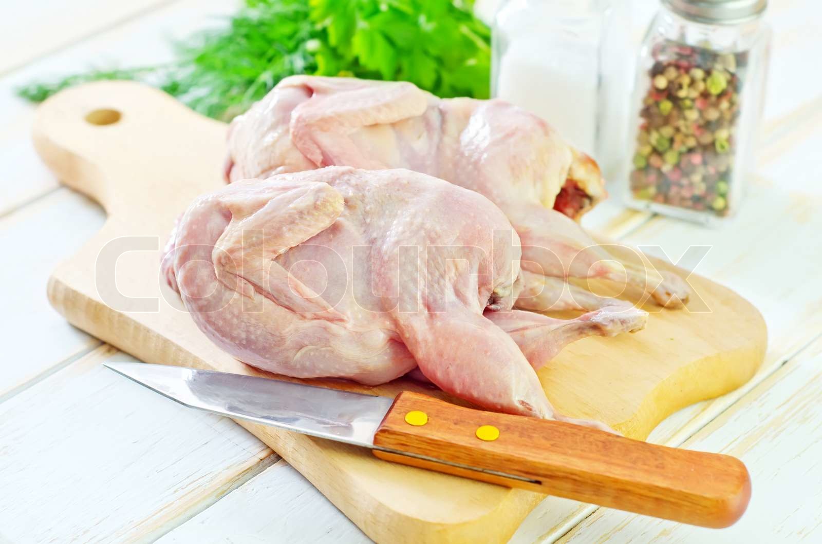 raw quail Stock image Colourbox