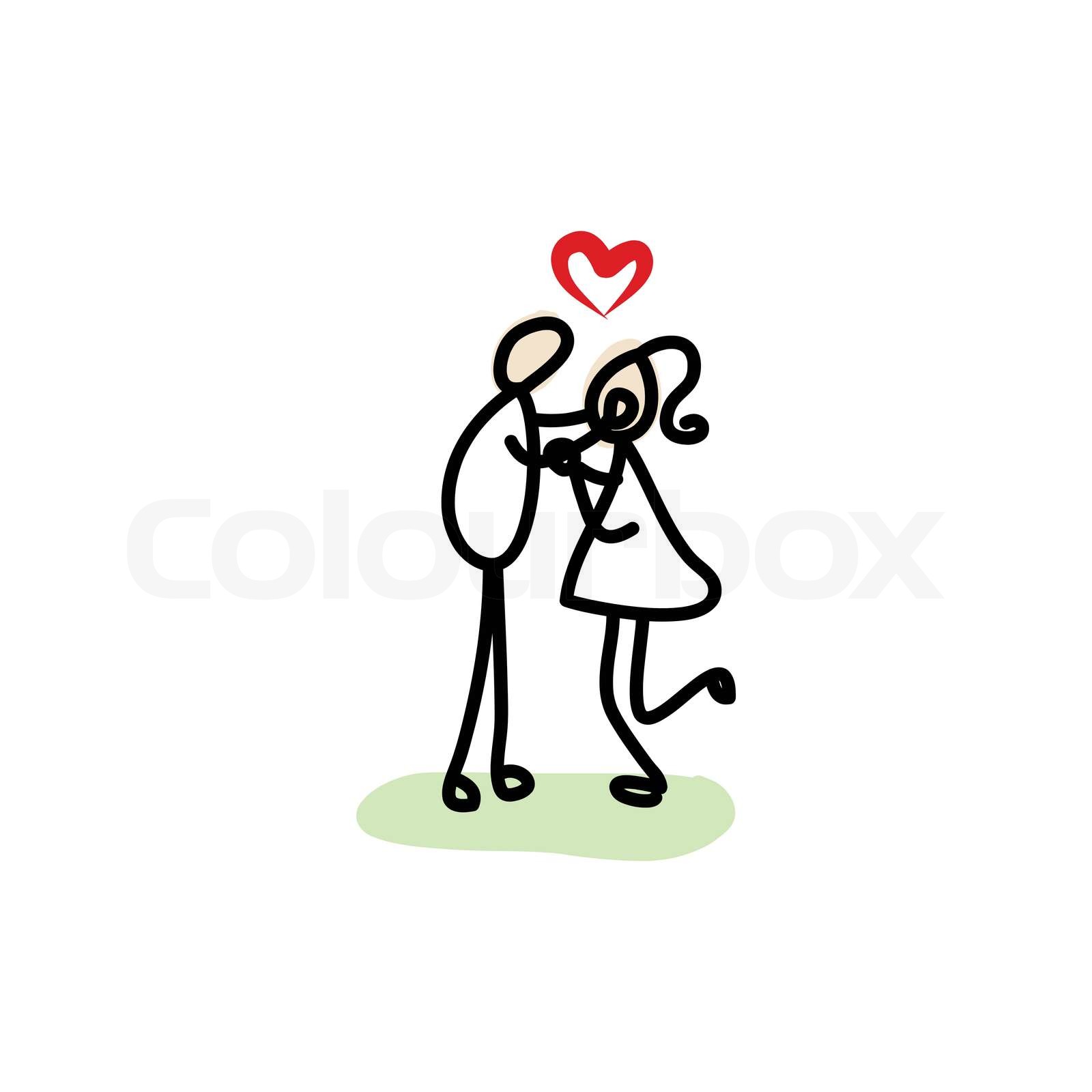 hand drawing cartoon love Stock vector Colourbox