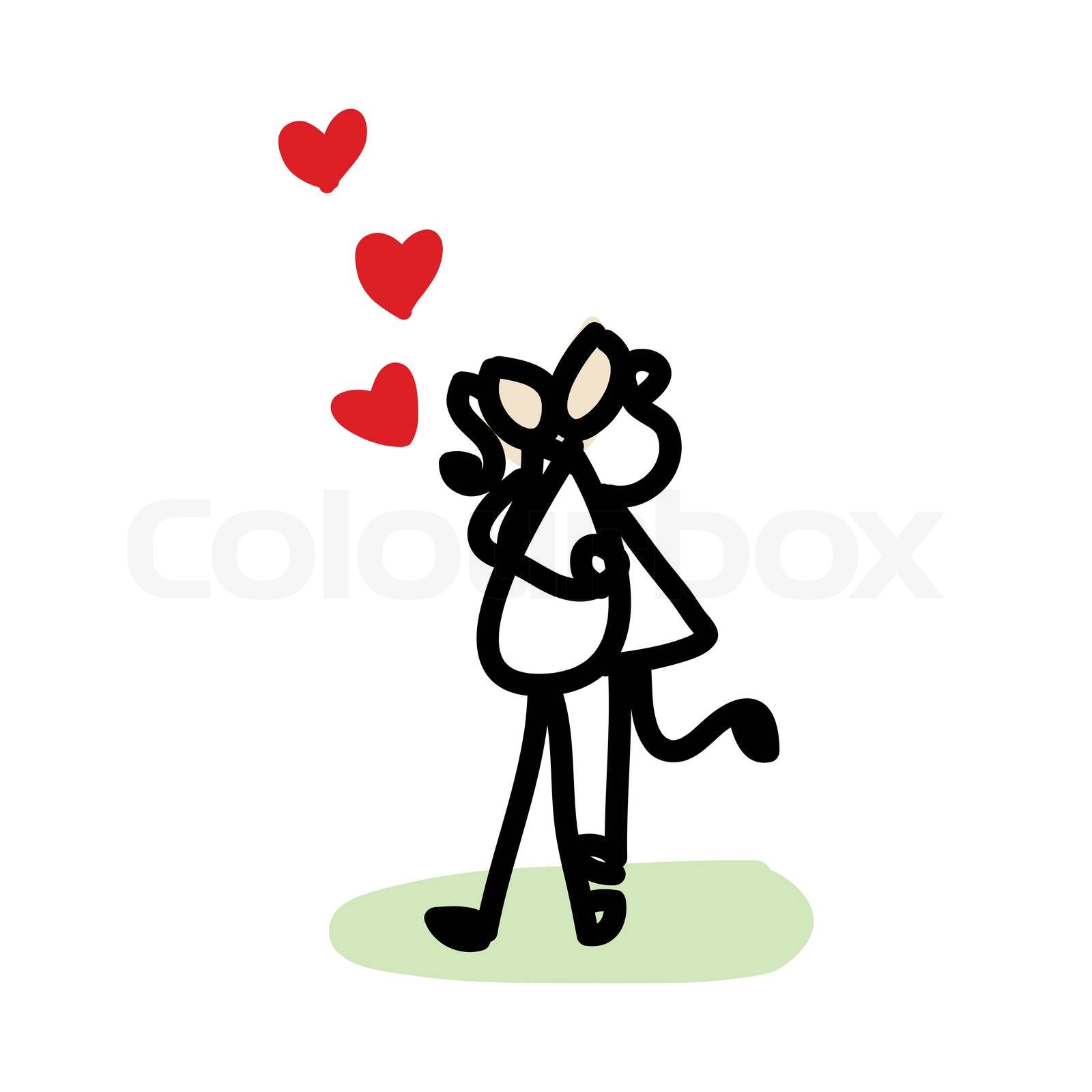 hand drawing cartoon love Stock vector Colourbox