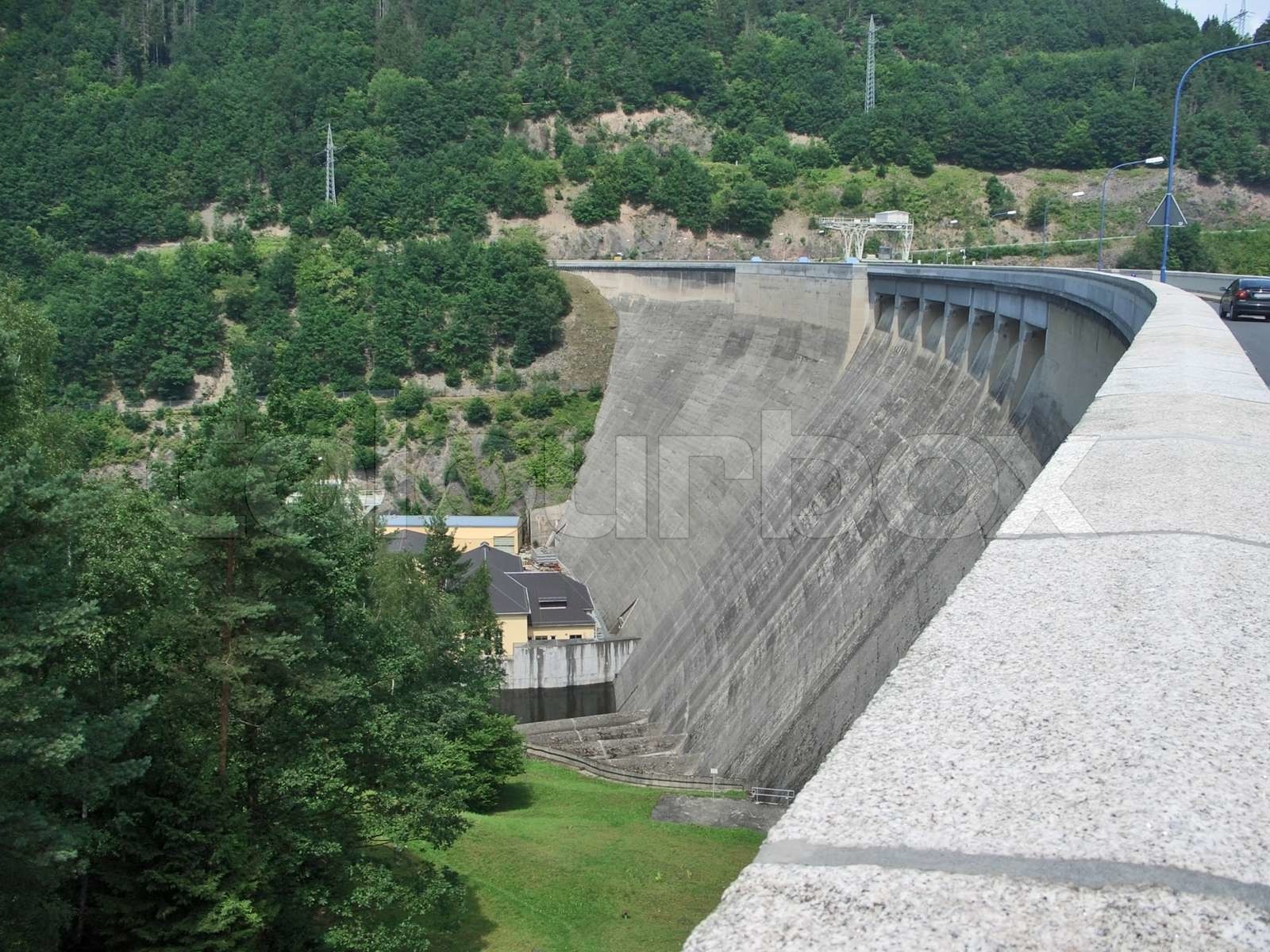 embankment dam in Th Stock image Colourbox