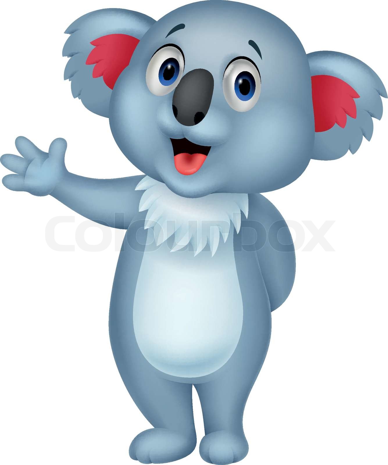 Cute koala cartoon hand waving Stock vector Colourbox