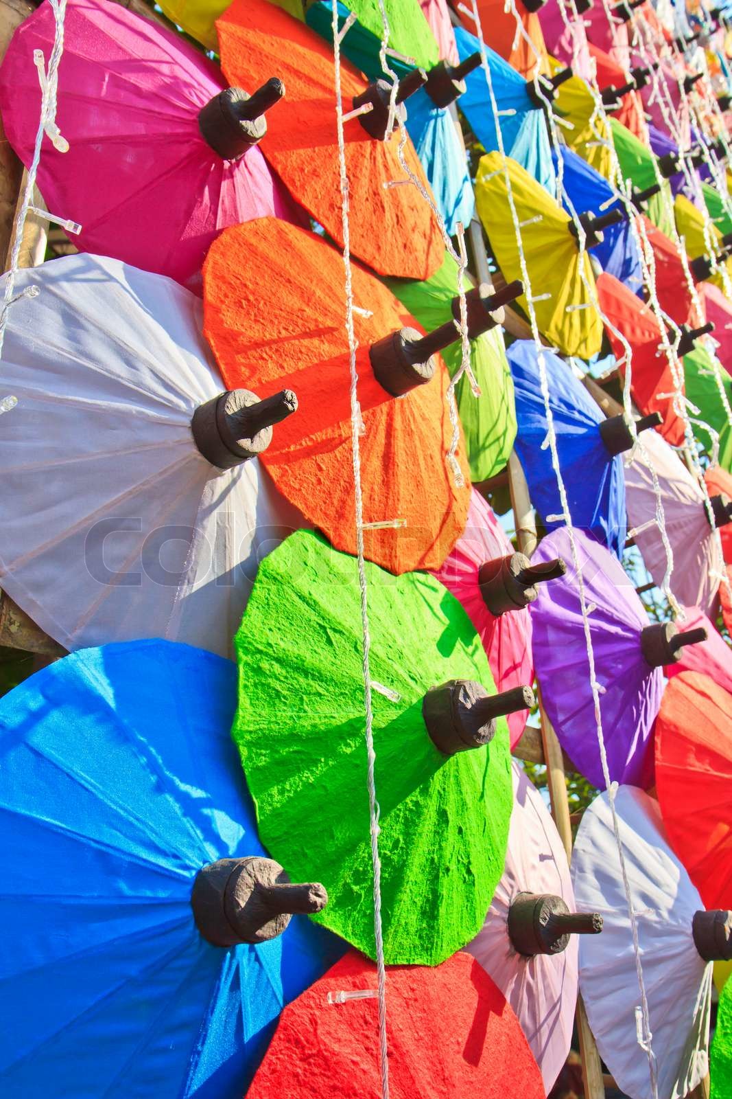 Asian umbrella's handmade umbrella | Stock image | Colourbox