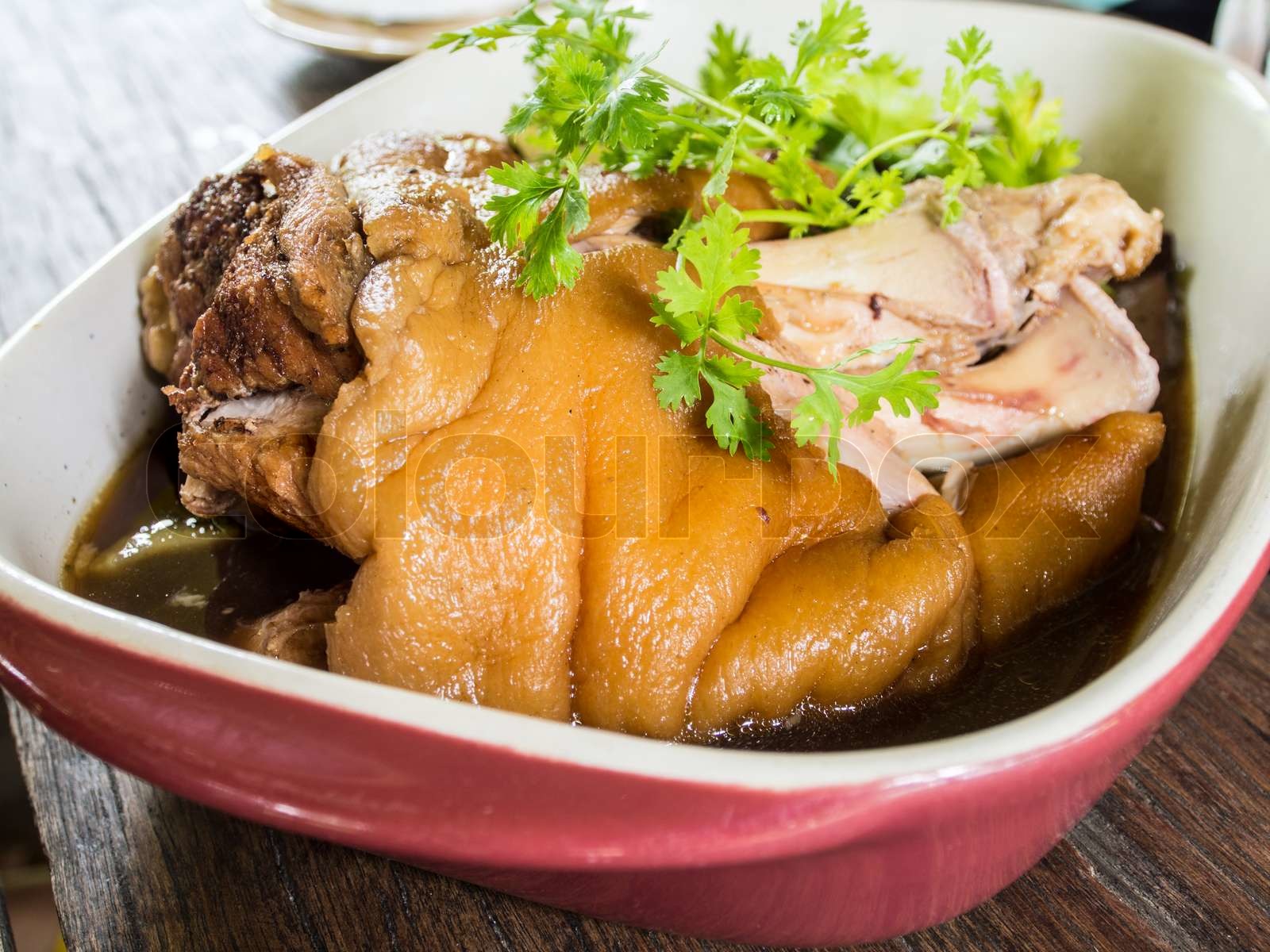 stewed pork leg thai food Stock image Colourbox