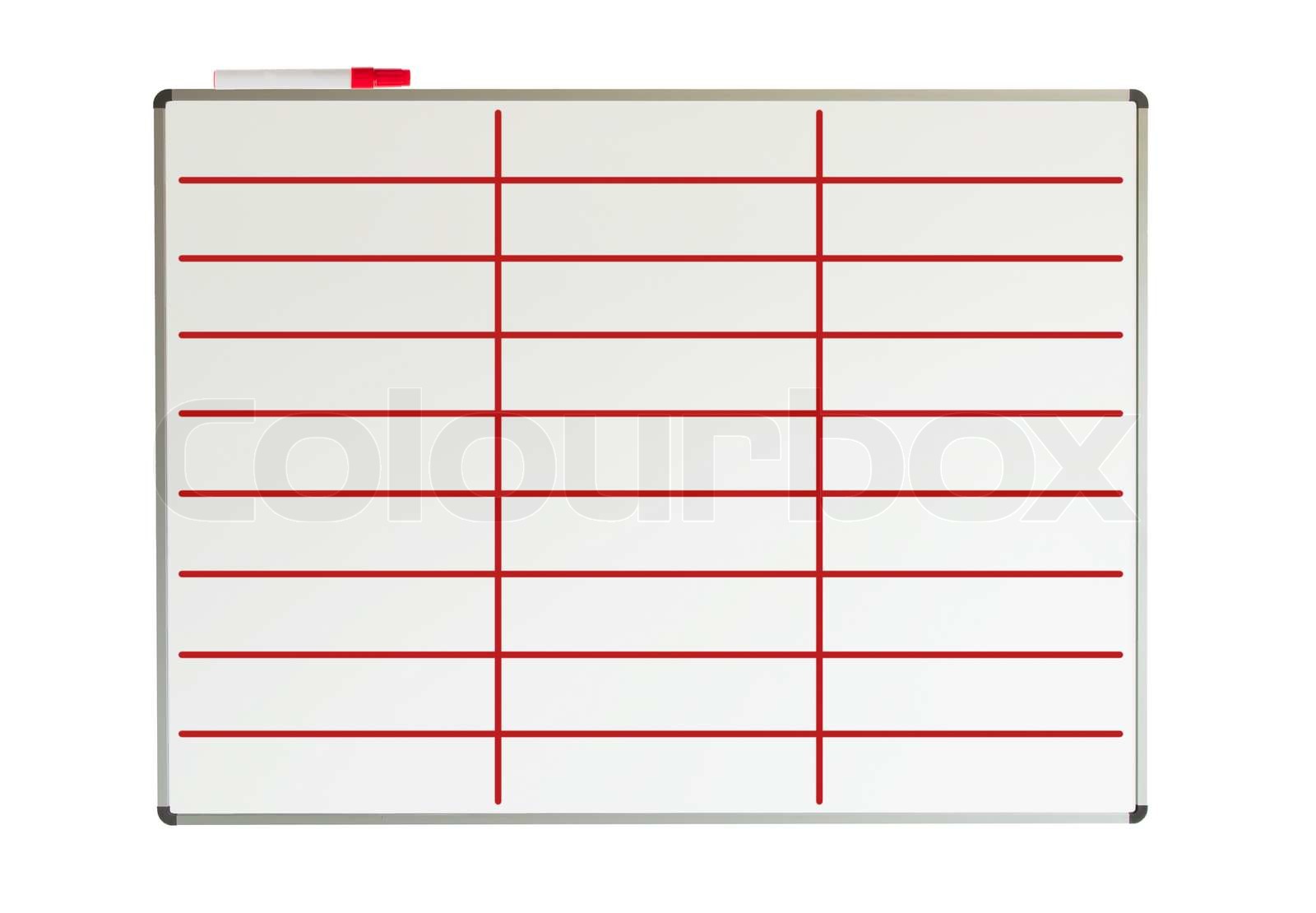 Whiteboard with lines drawn on it Stock image Colourbox