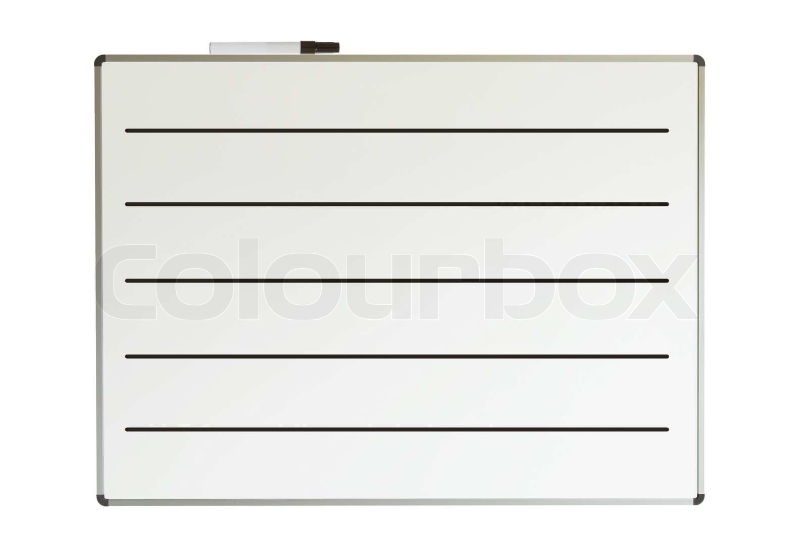 Whiteboard with lines drawn on it Stock image Colourbox