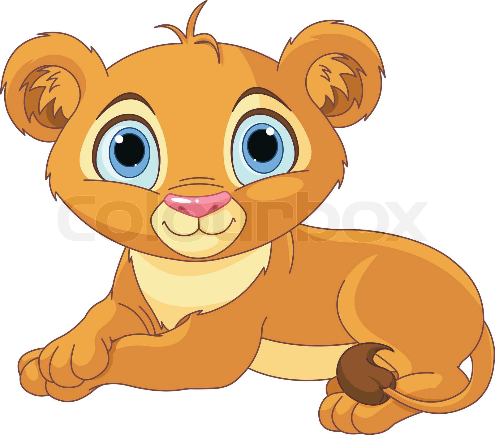 Resting little lion cub | Stock vector | Colourbox