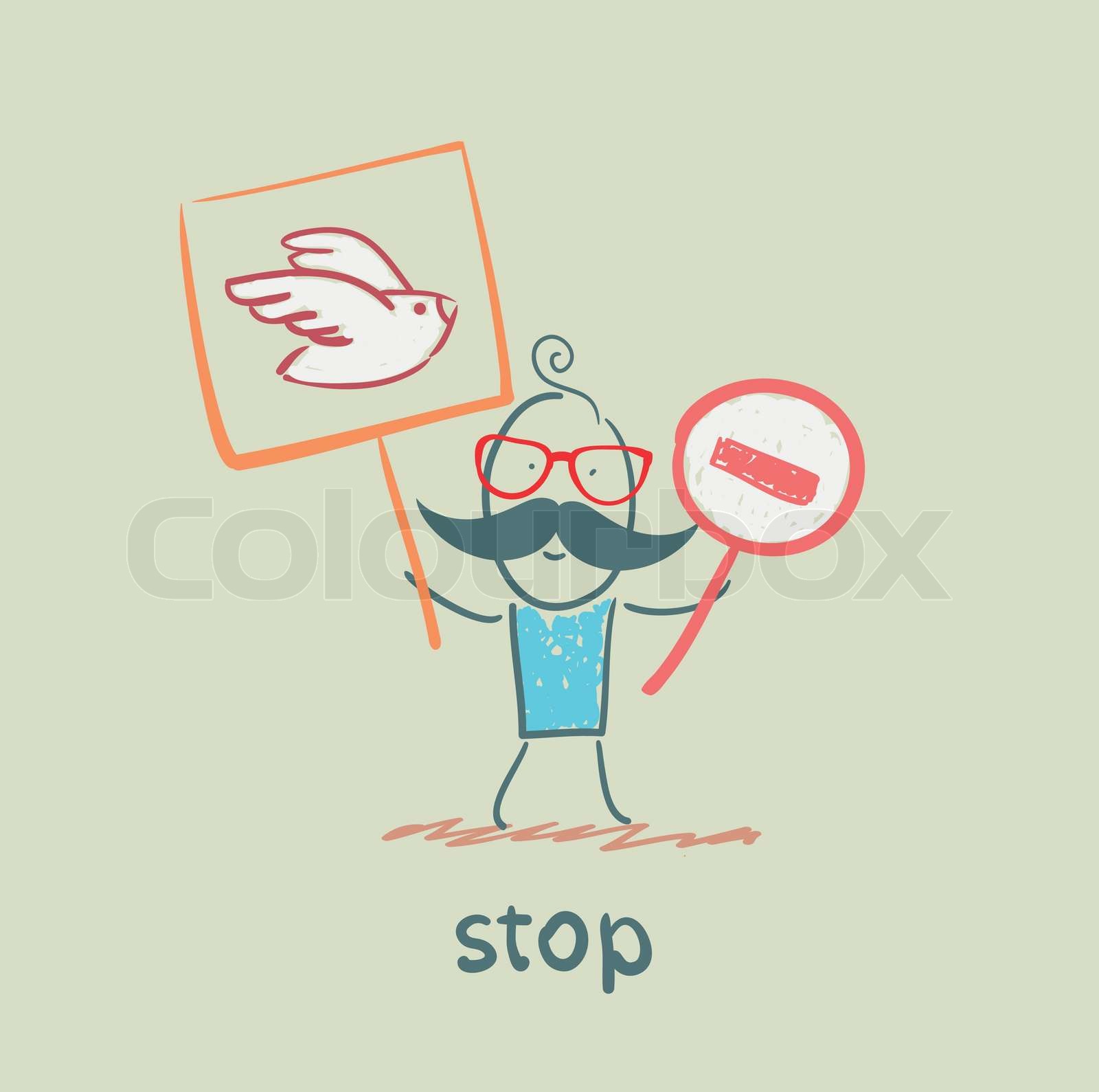 stop, symbol, tegning | Stock vektor | Colourbox