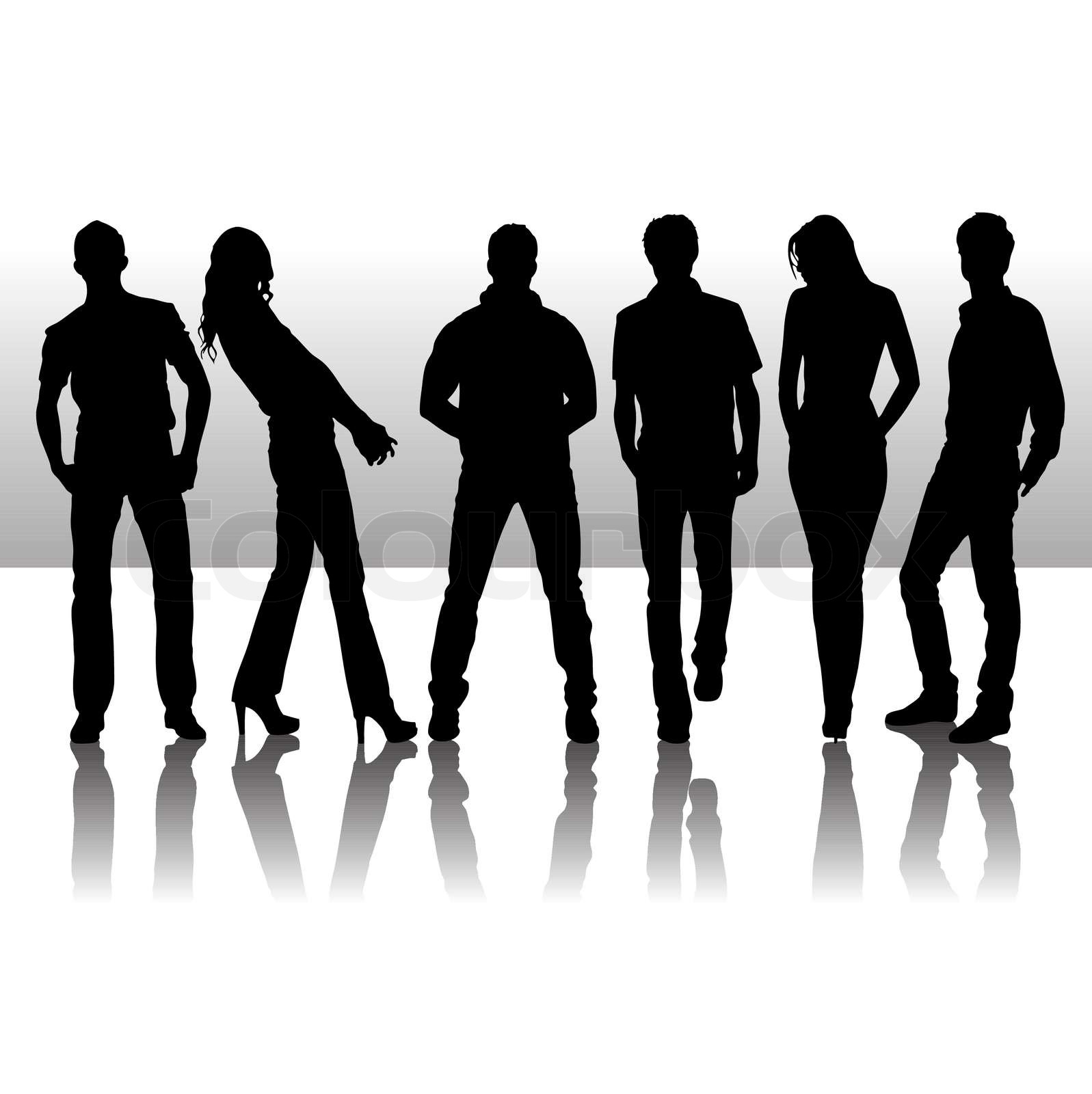 leute, schattenriss, figur | Stock-Vektor | Colourbox